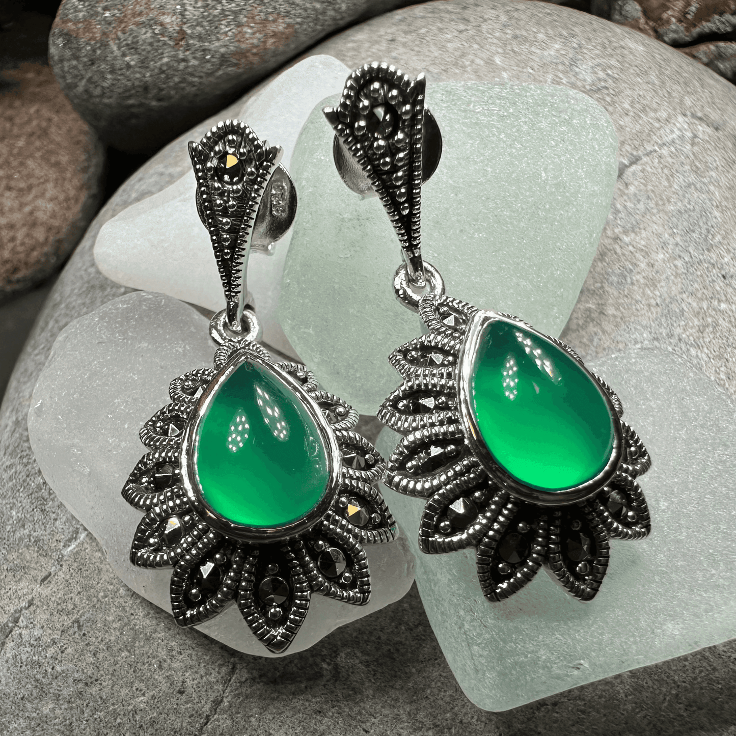 Gilda Celtic Flower Earrings - Pink Mother of Pearl