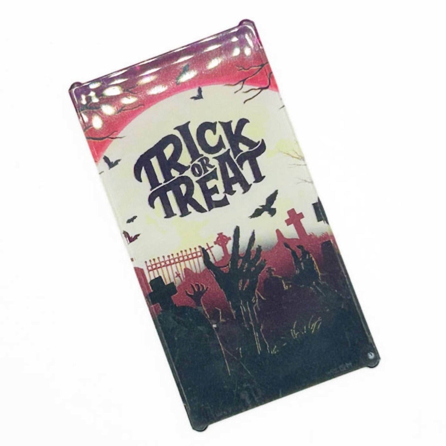 Trick or Treat Halloween Decorated Custom LEGO 4x6 Glass Window - B3 Customs - 