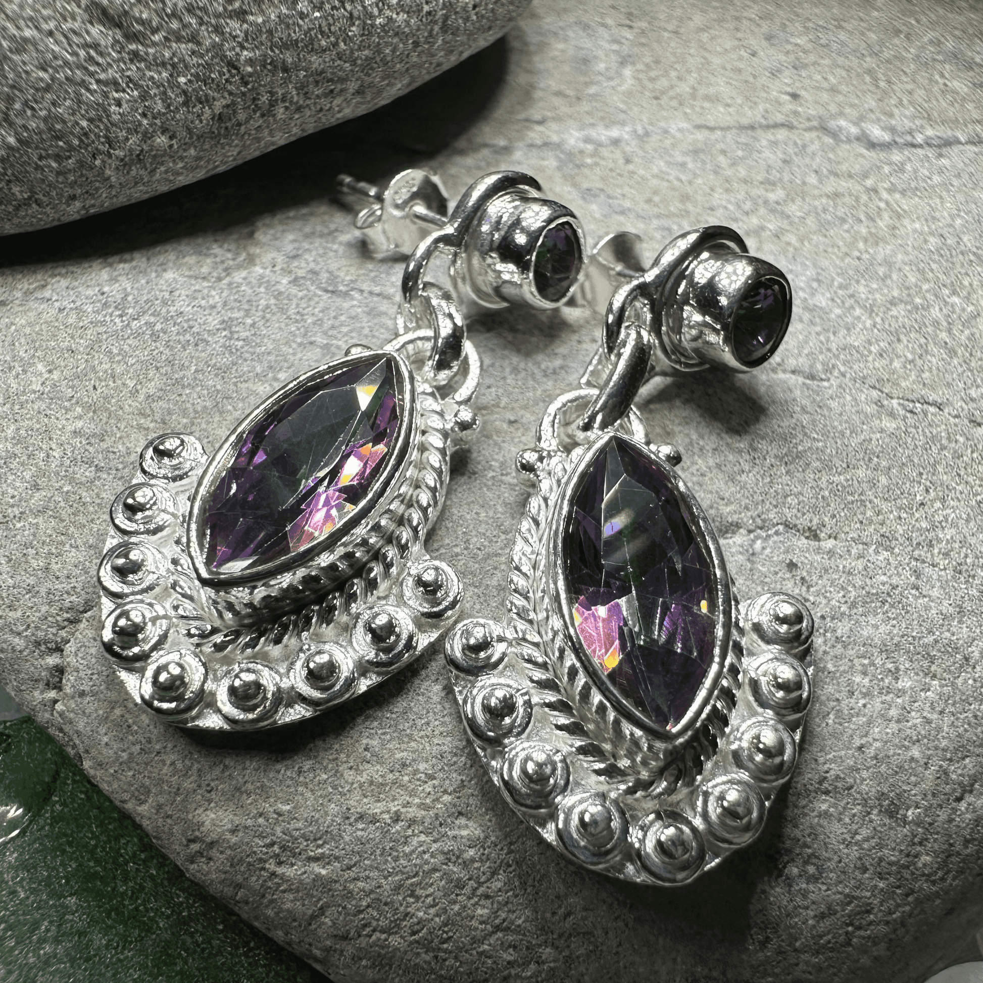 Lesedi Celtic Post Earrings - Moonstone
