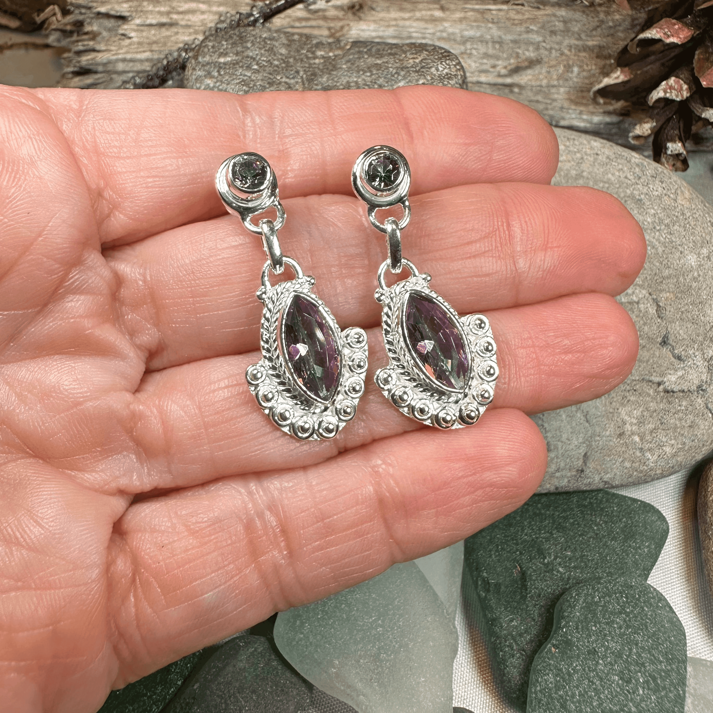 Lesedi Celtic Post Earrings - Moonstone