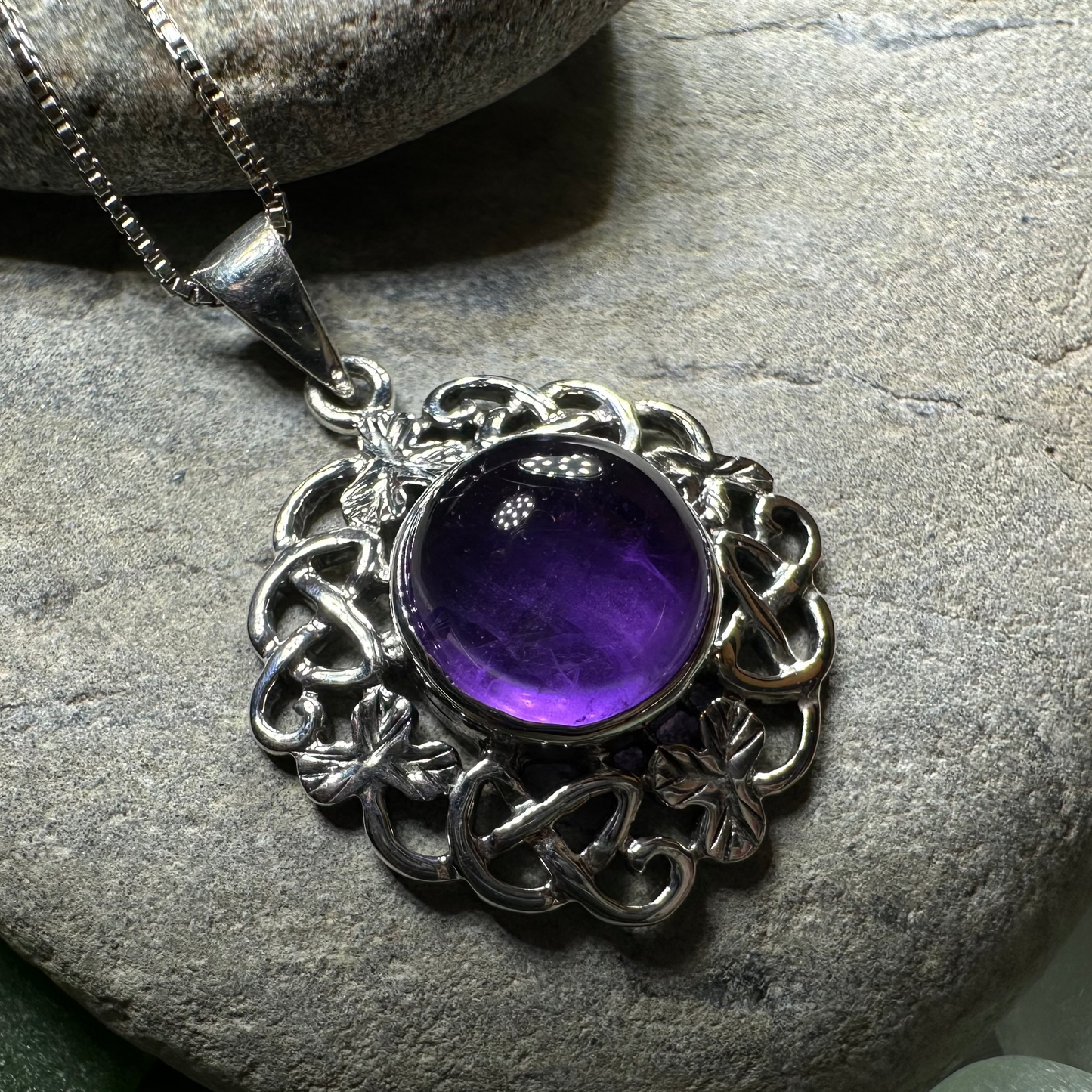 Elana Shamrock Amethyst Necklace