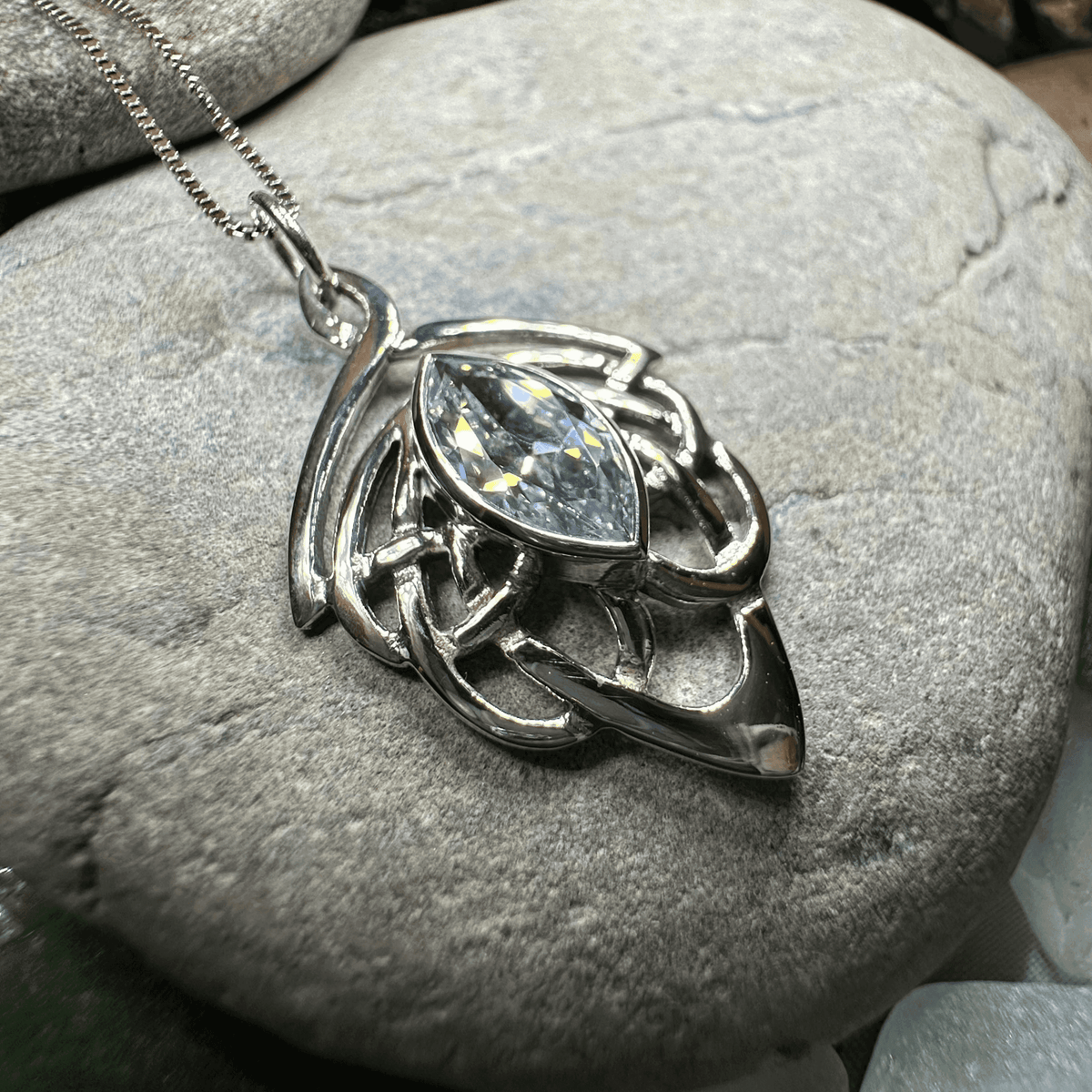Celtic Dream Celtic Knot Necklace - 18 / Emerald Zirconia