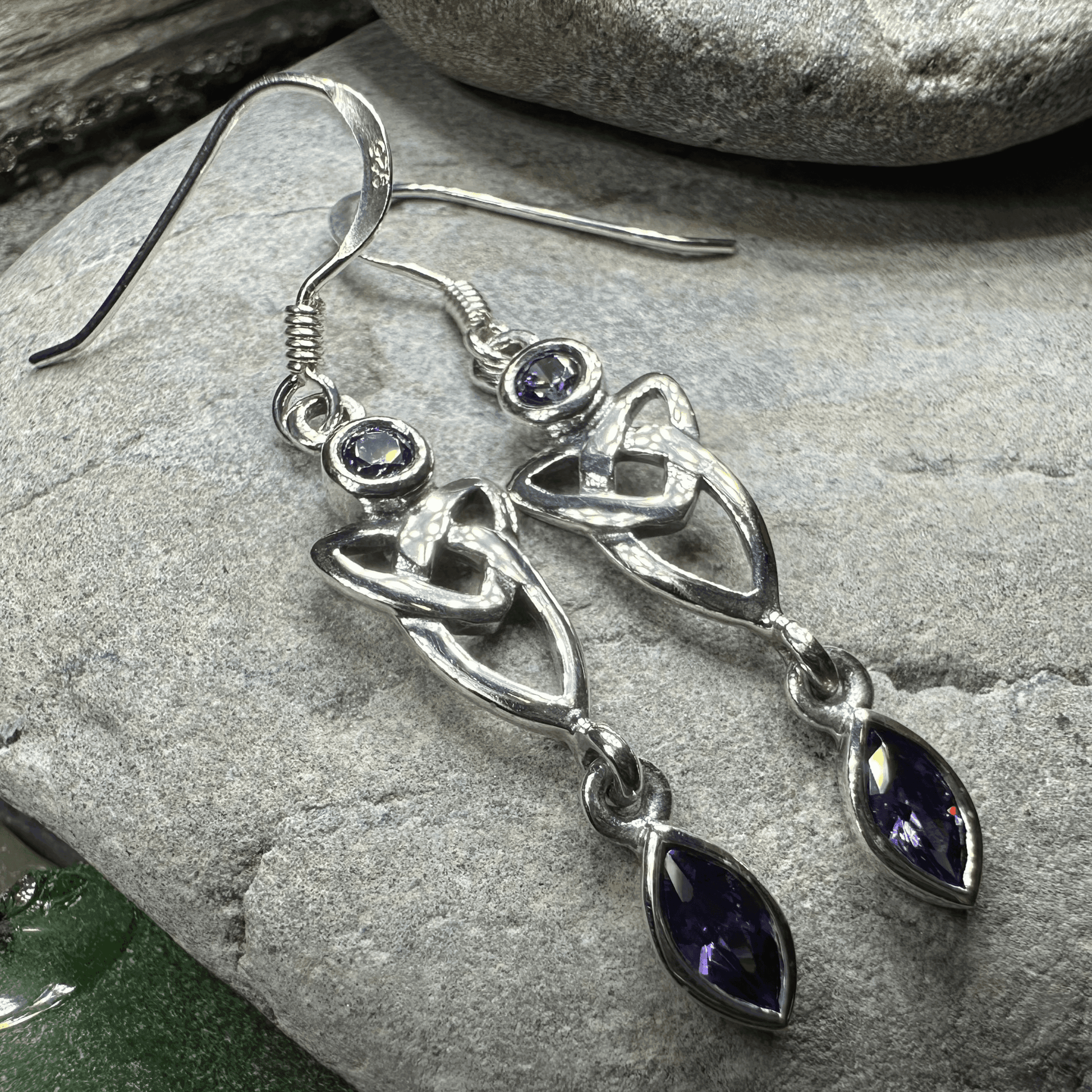Holyrood Celtic Knot Earrings - Garnet