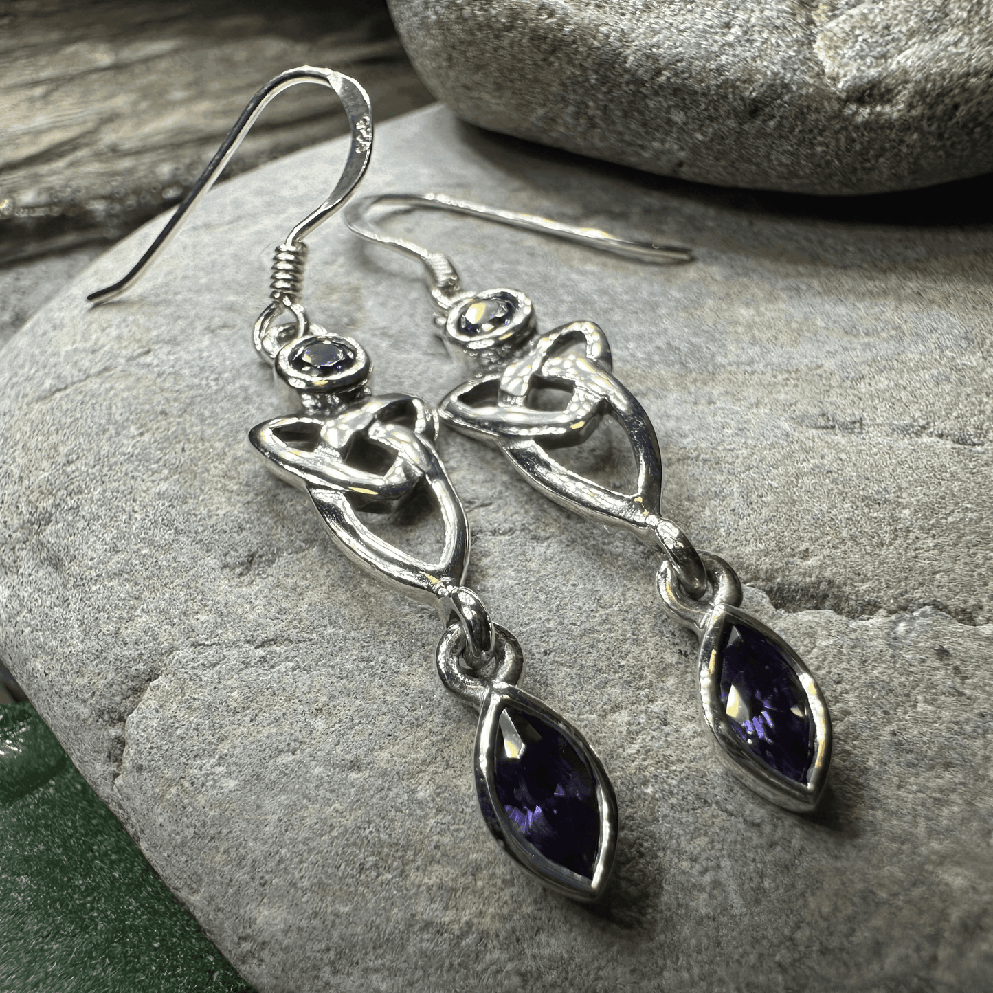 Holyrood Celtic Knot Earrings - Amethyst