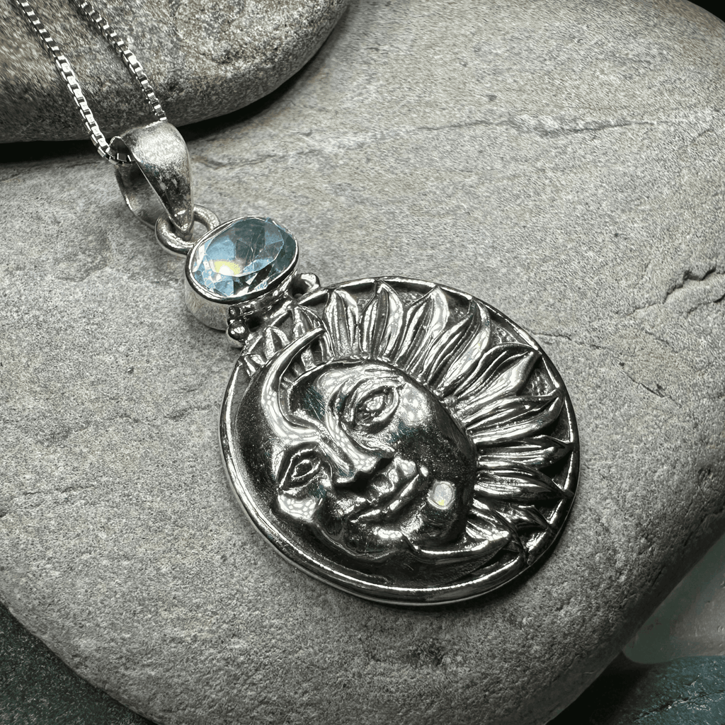 Summer Sun Necklace - Oval Blue Topaz