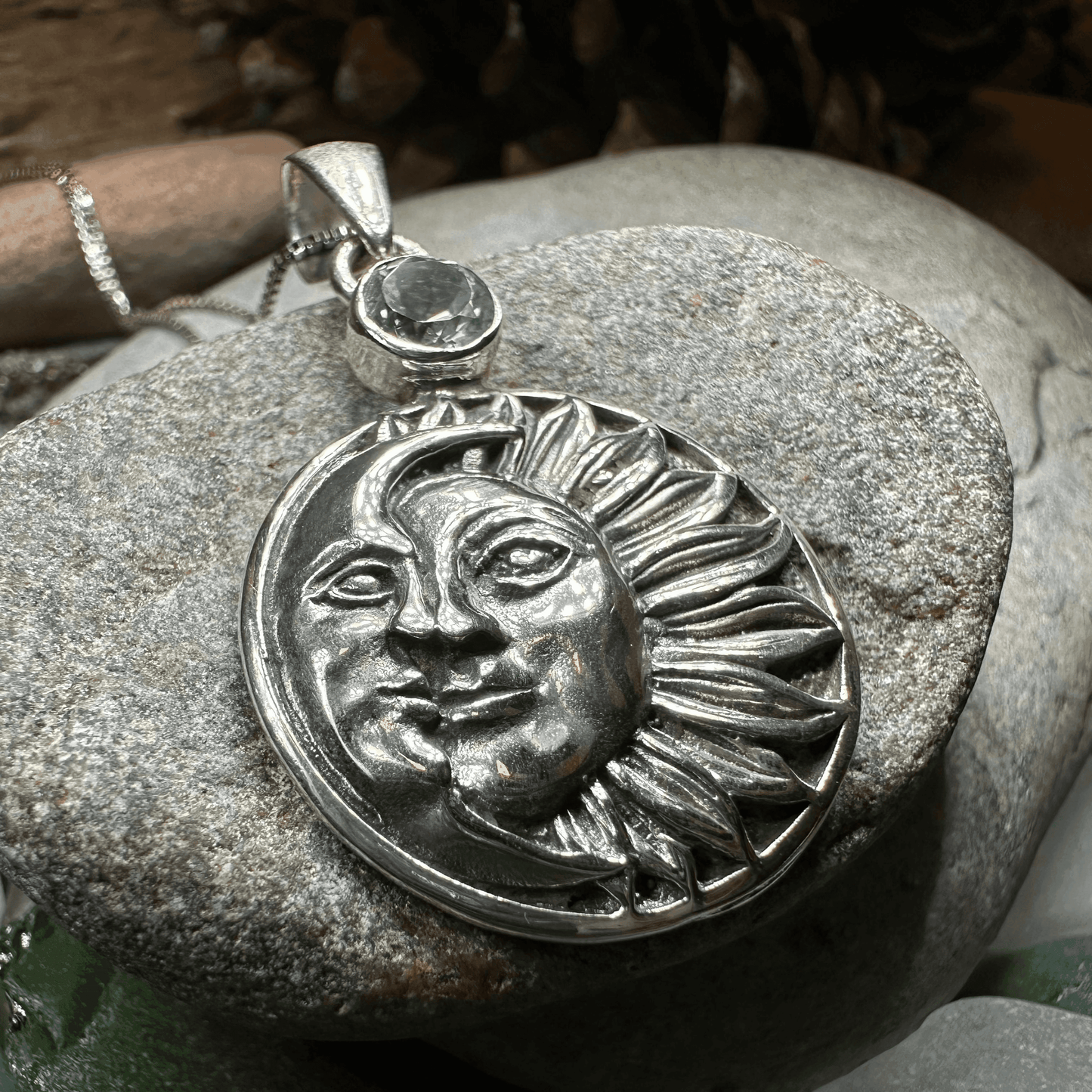 Summer Sun Necklace - Round Blue Topaz