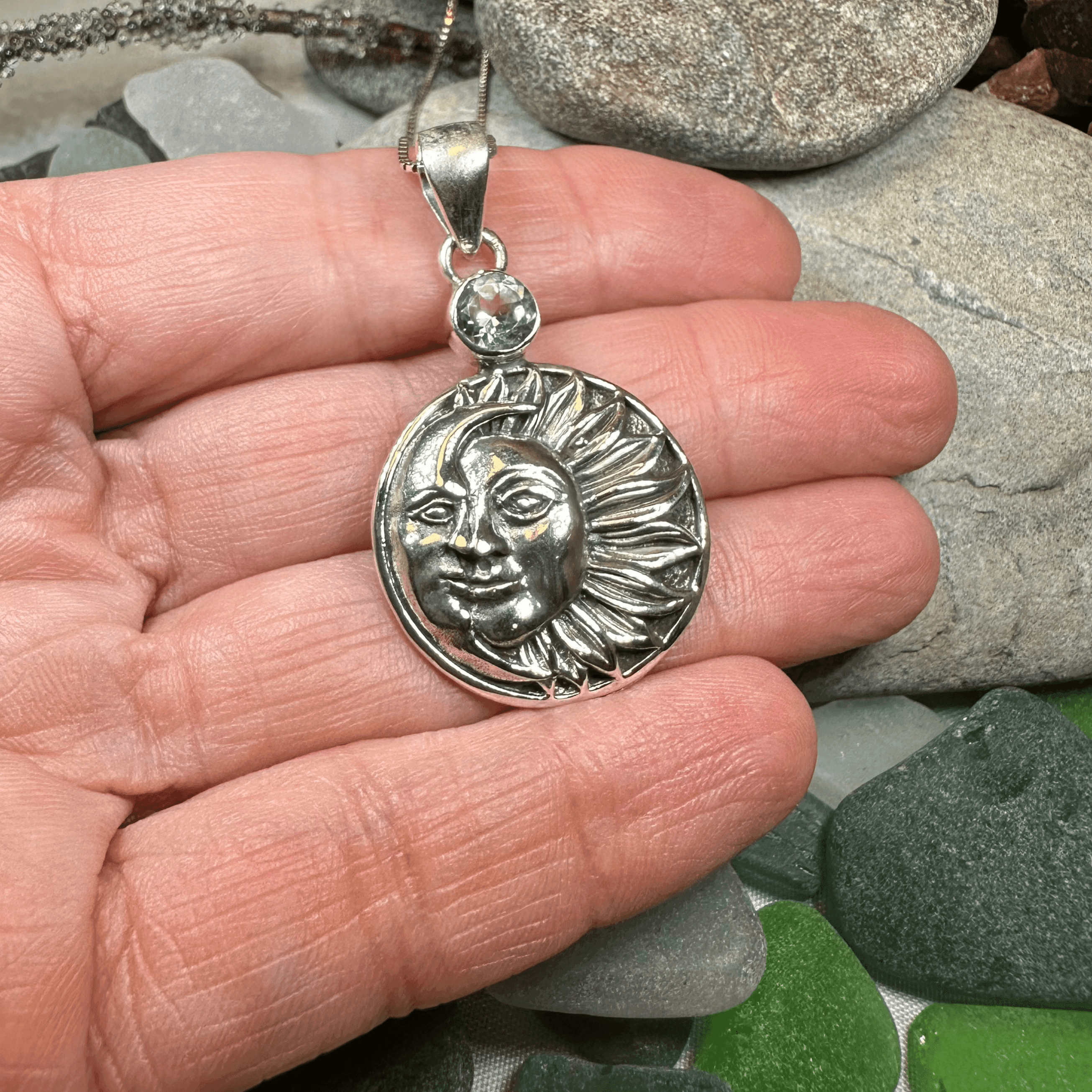 Summer Sun Necklace - Oval Blue Topaz
