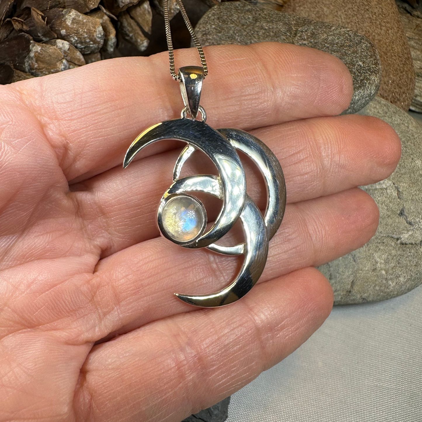 Moonshadow Triple Moon Necklace