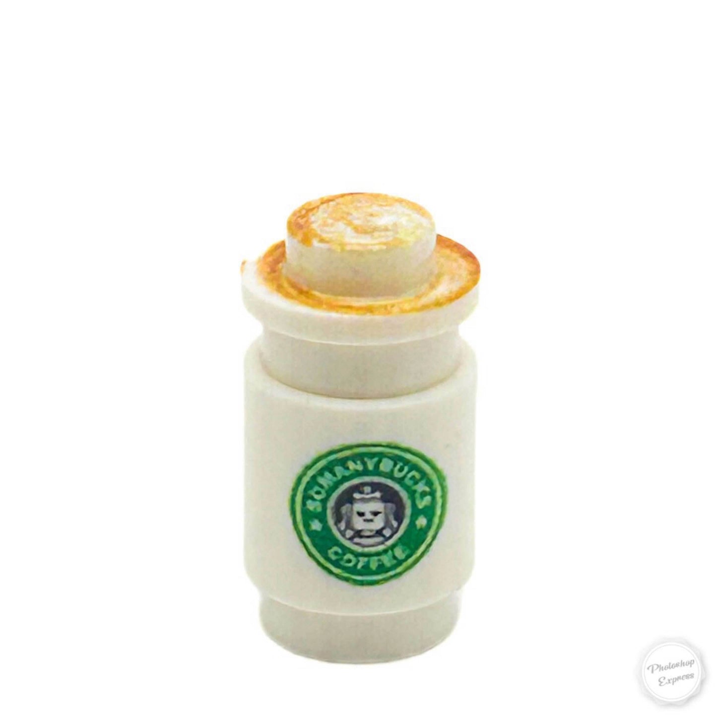 Somanybucks Latte Coffee Cup for Minifigs made from LEGO part - B3 Customs - 