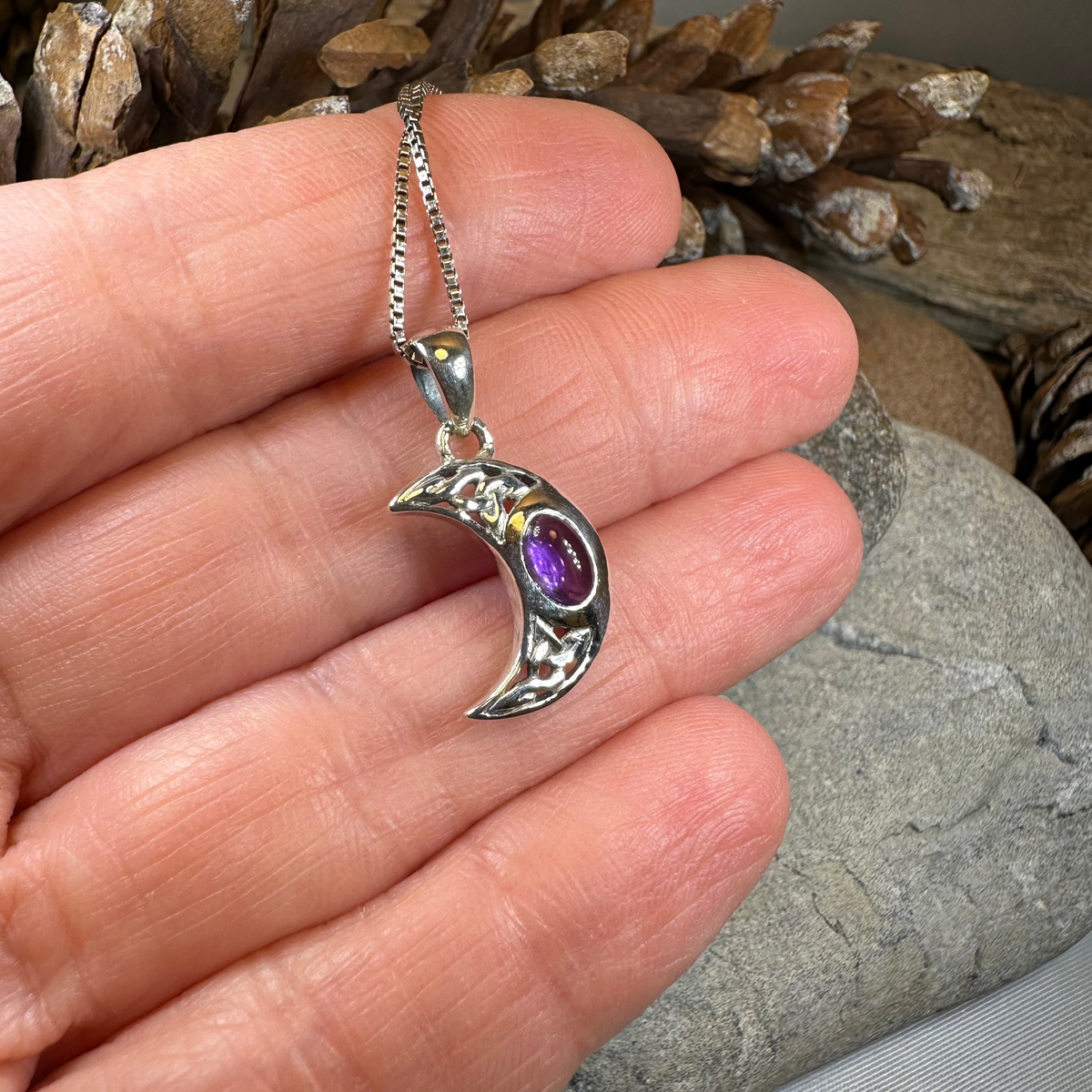 Celtic Crescent Moon Necklace