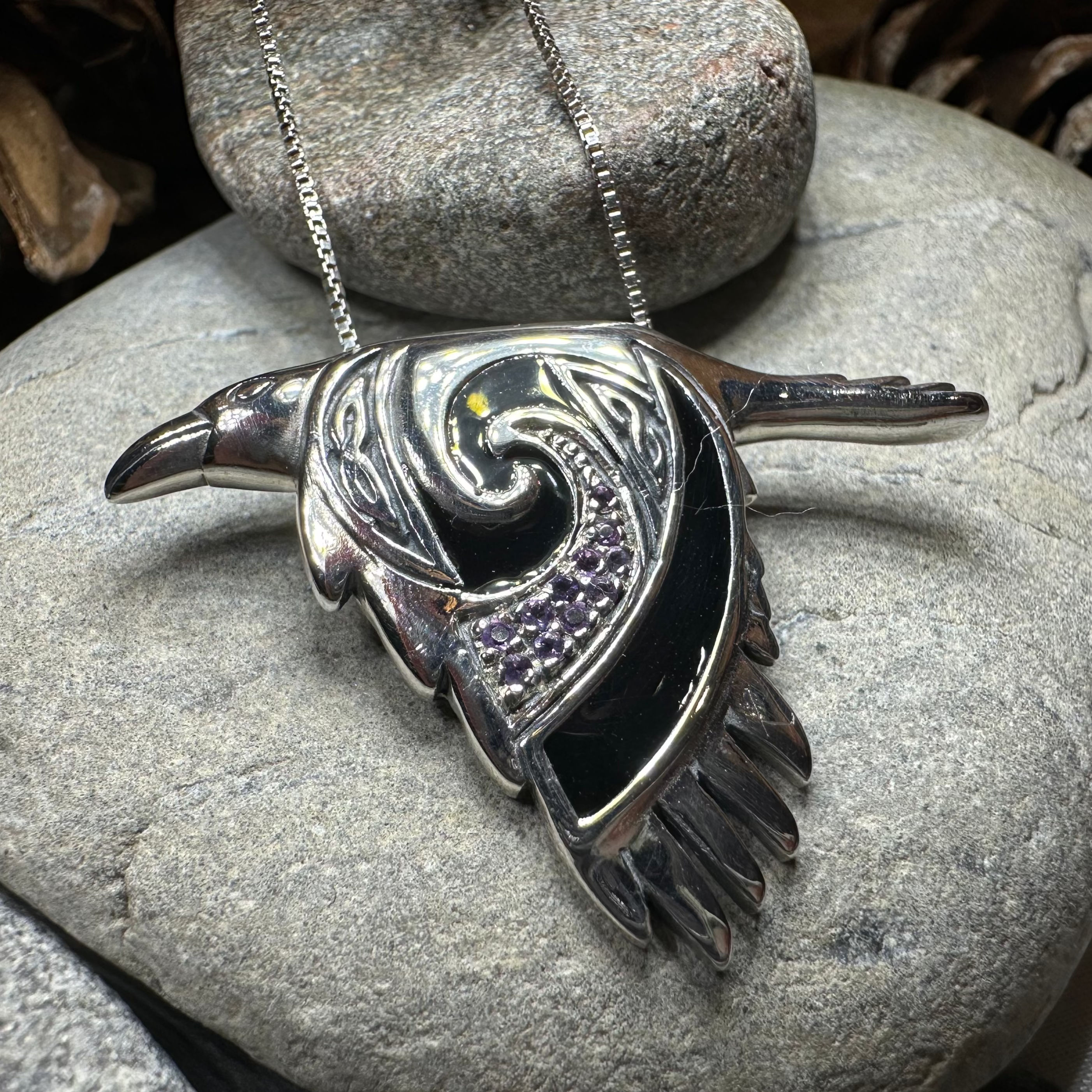 Birget Celtic Raven Necklace
