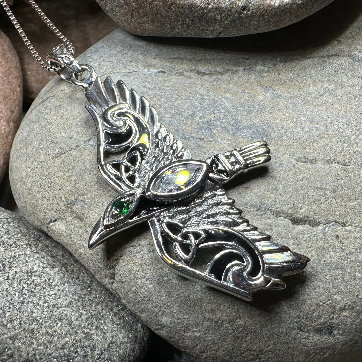 Oryx Celtic Raven Necklace