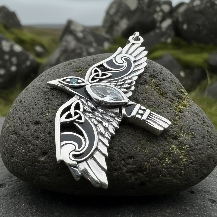 Oryx Celtic Raven Necklace