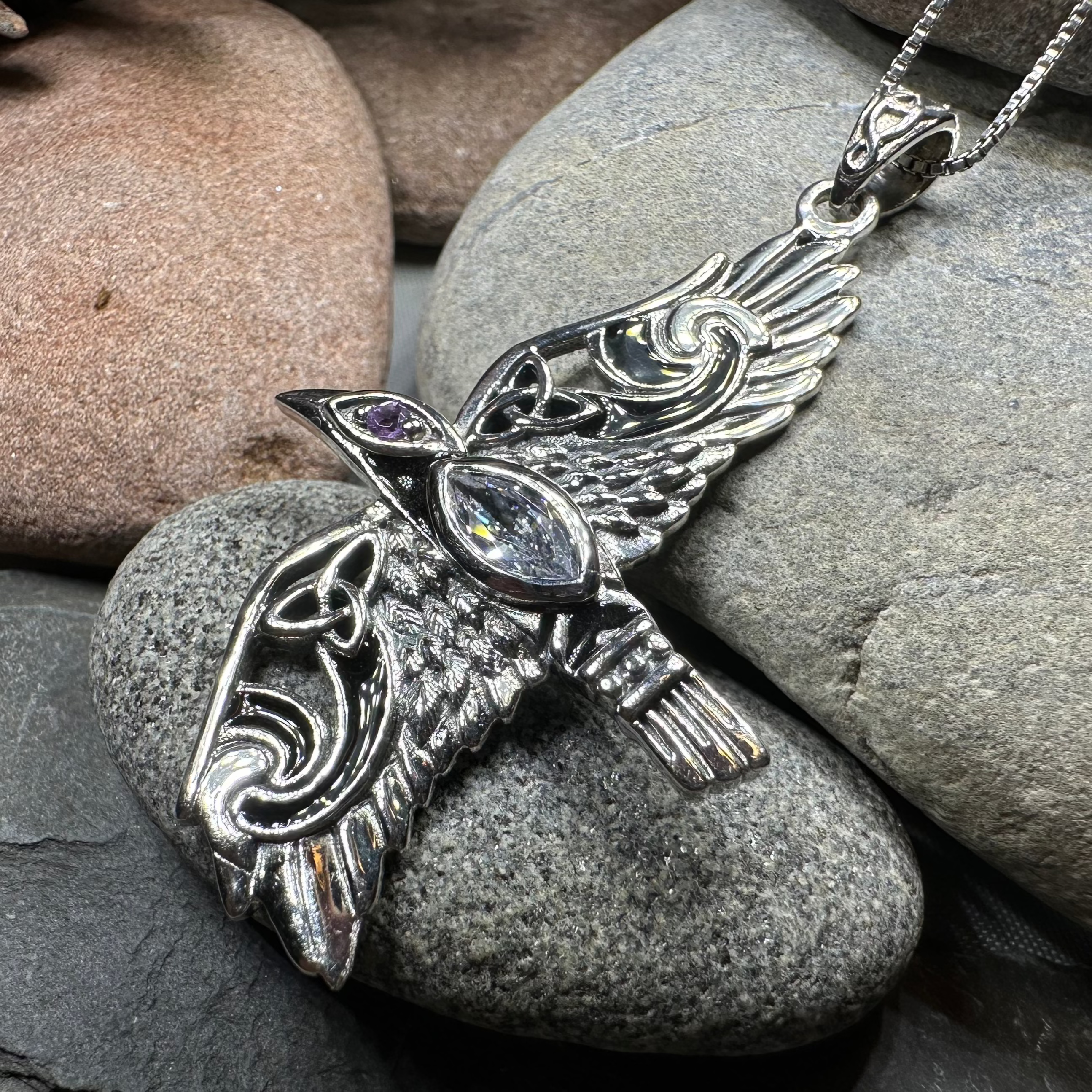 Oryx Celtic Raven Necklace