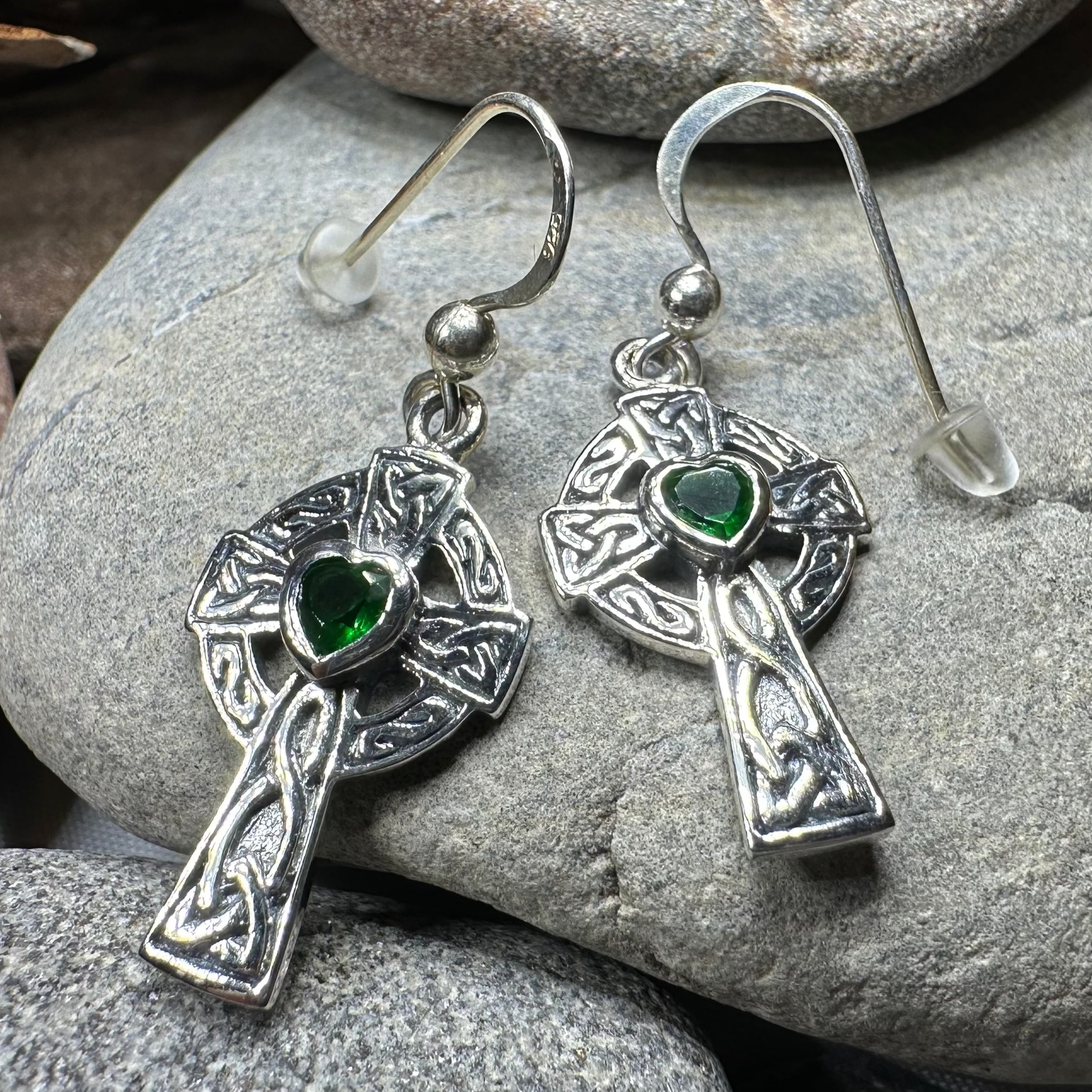 Celtic Cross Heart Earrings