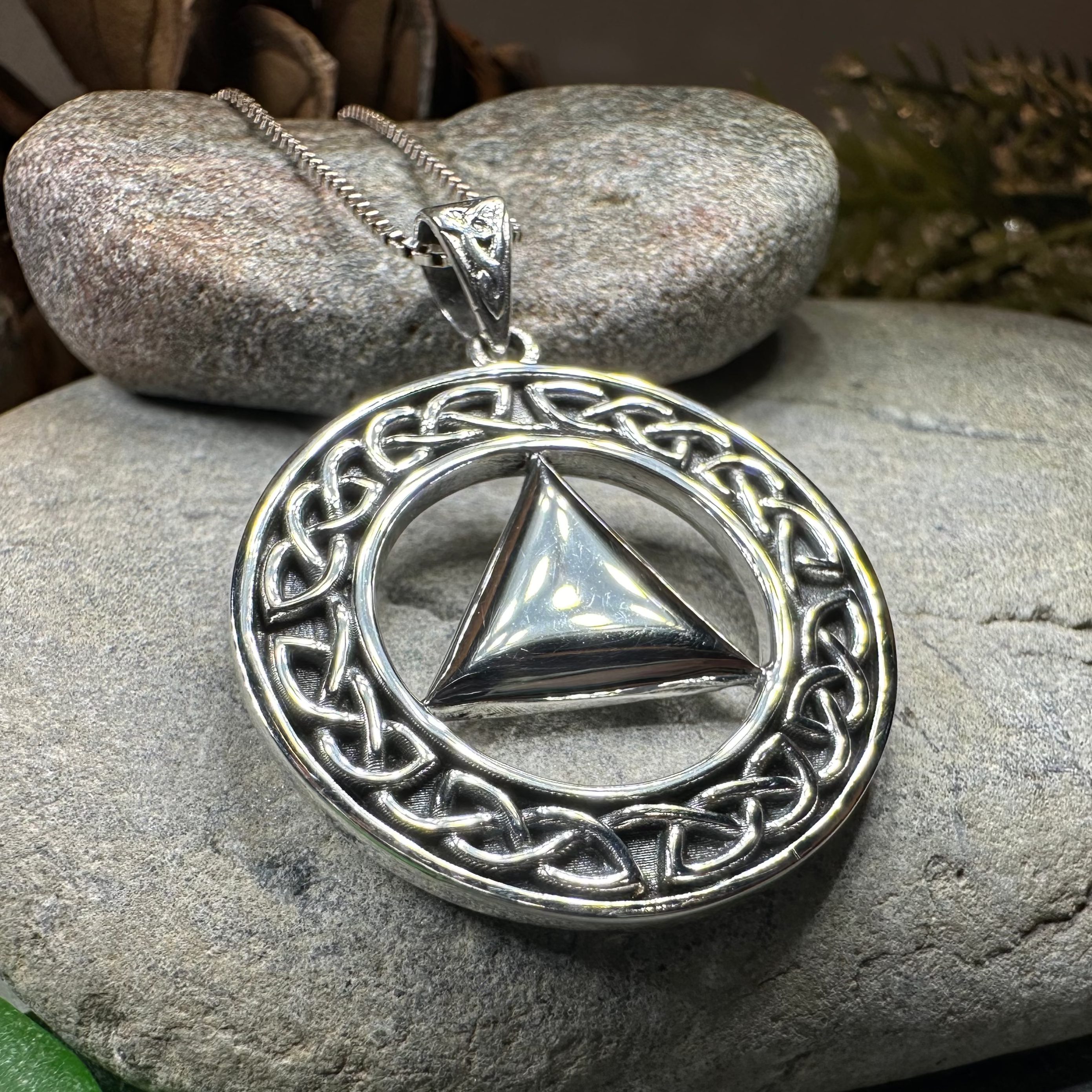 Large Celtic AA Sobriety Necklace