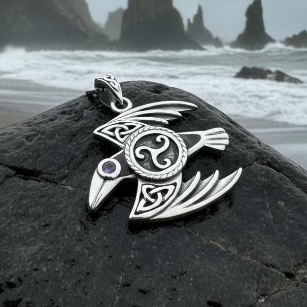 Astrid Celtic Raven Necklace