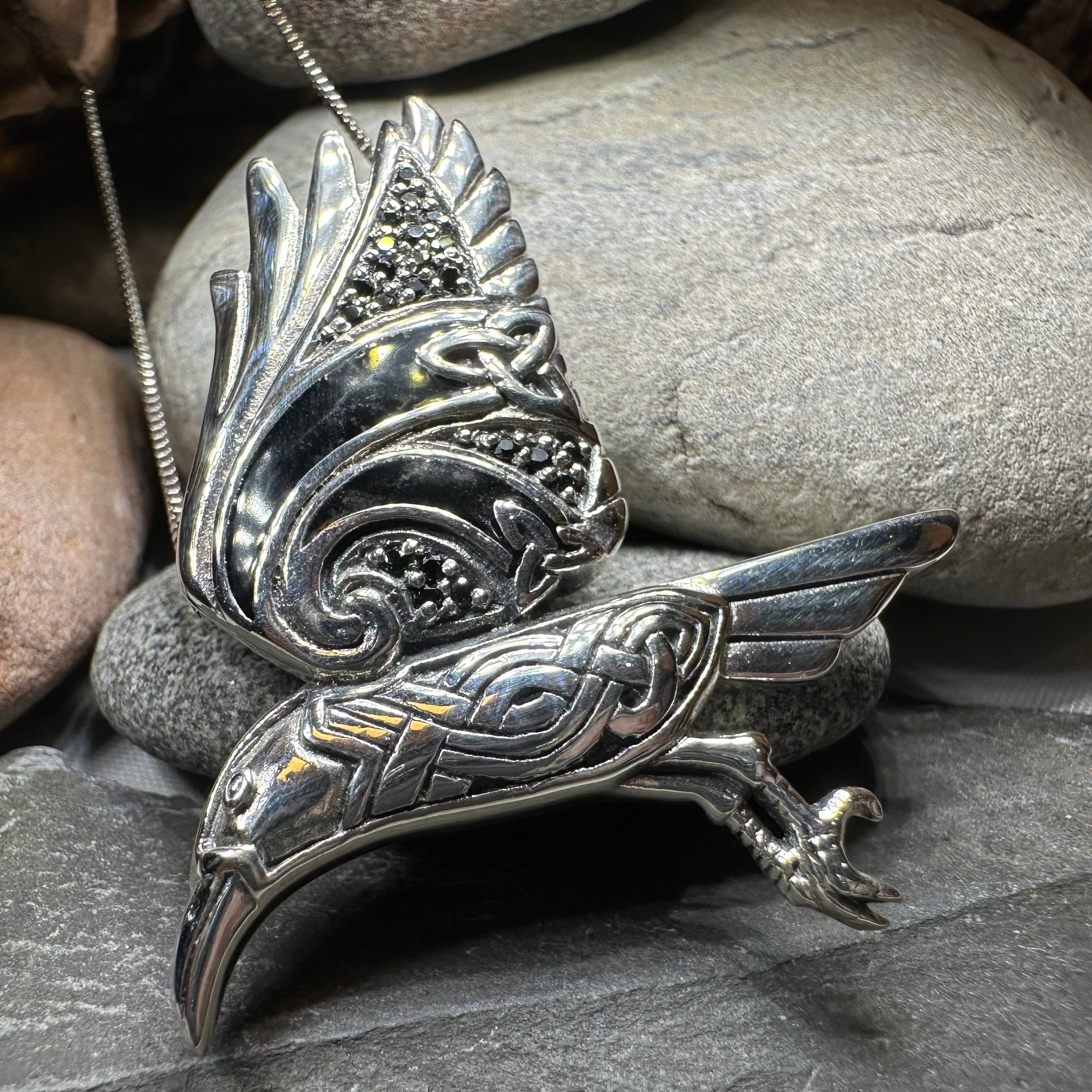 Ashild Raven Celtic Necklace