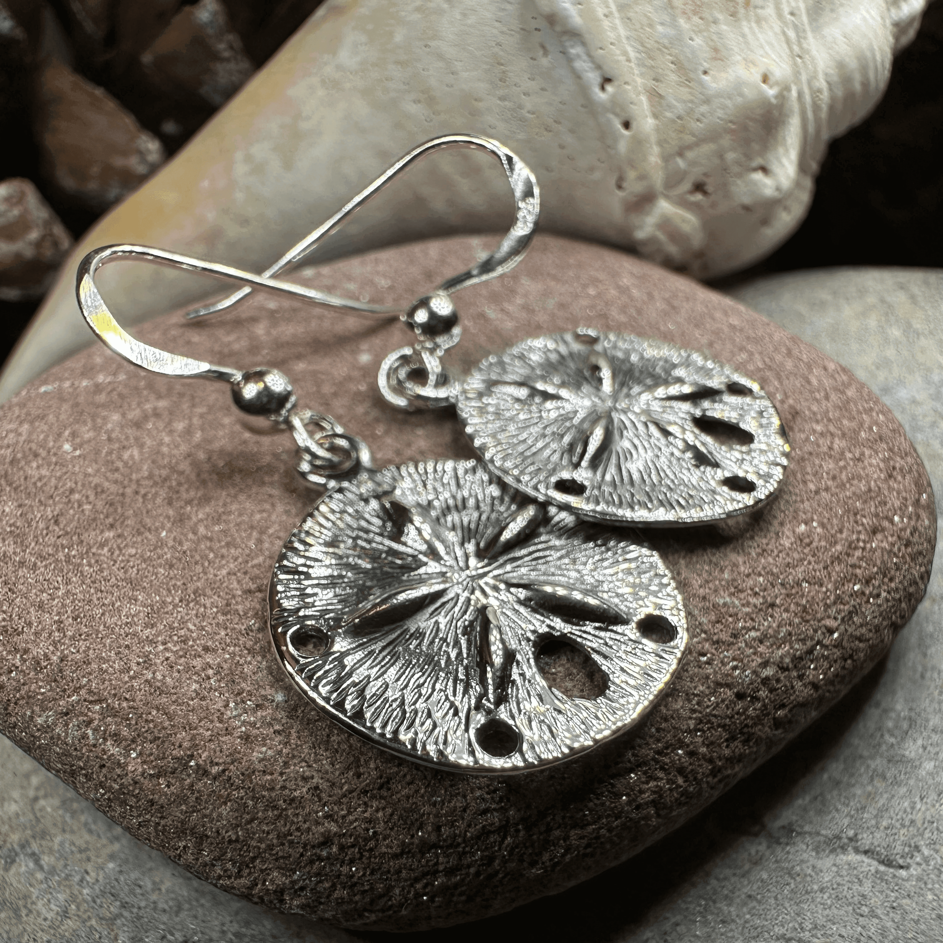 Seabrook Realistic Sand Dollar Earrings - 