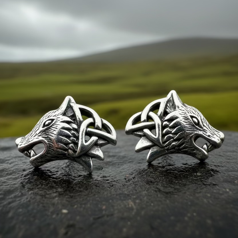 Annar Celtic Wolf Earrings