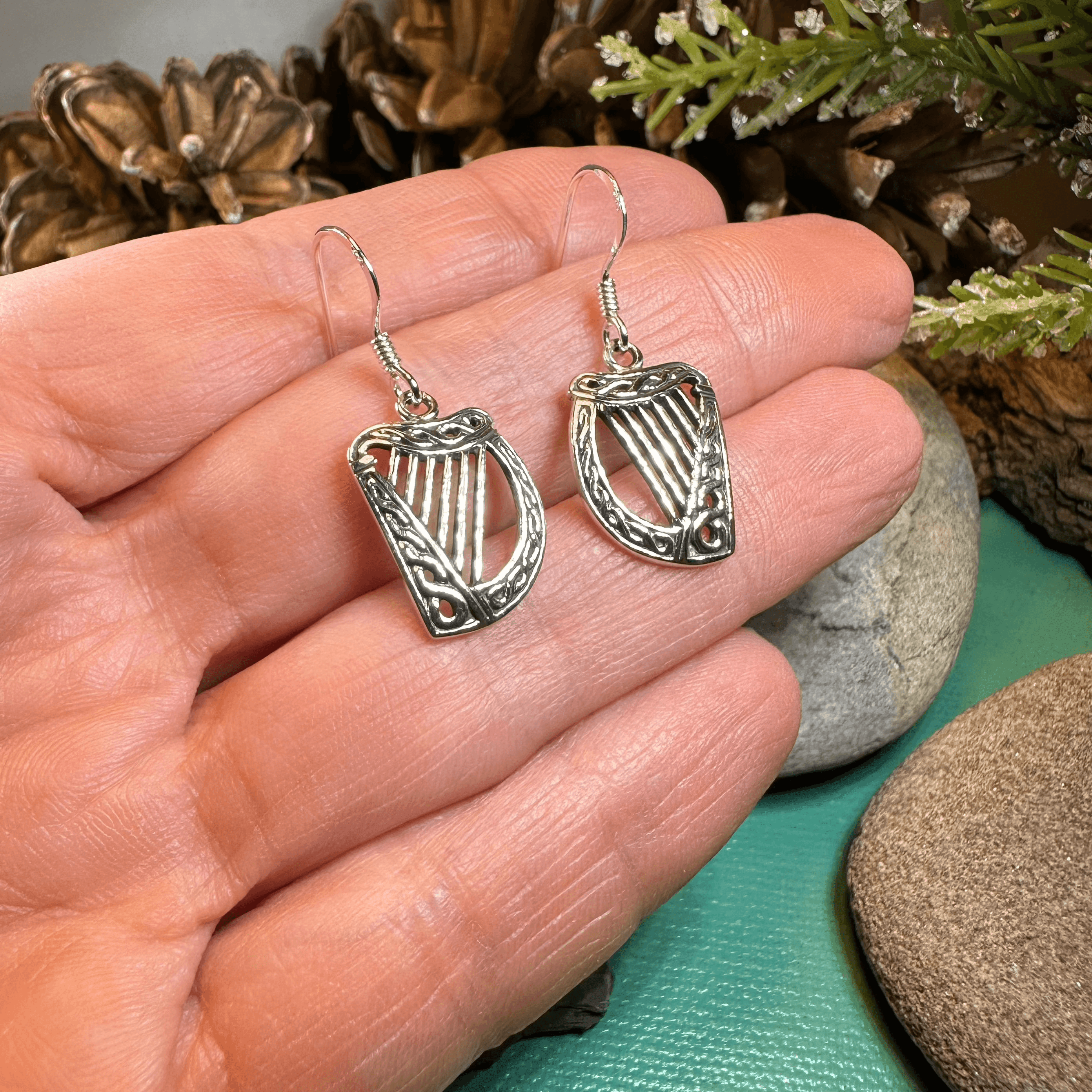Liffey Harp Dangle Earrings - 