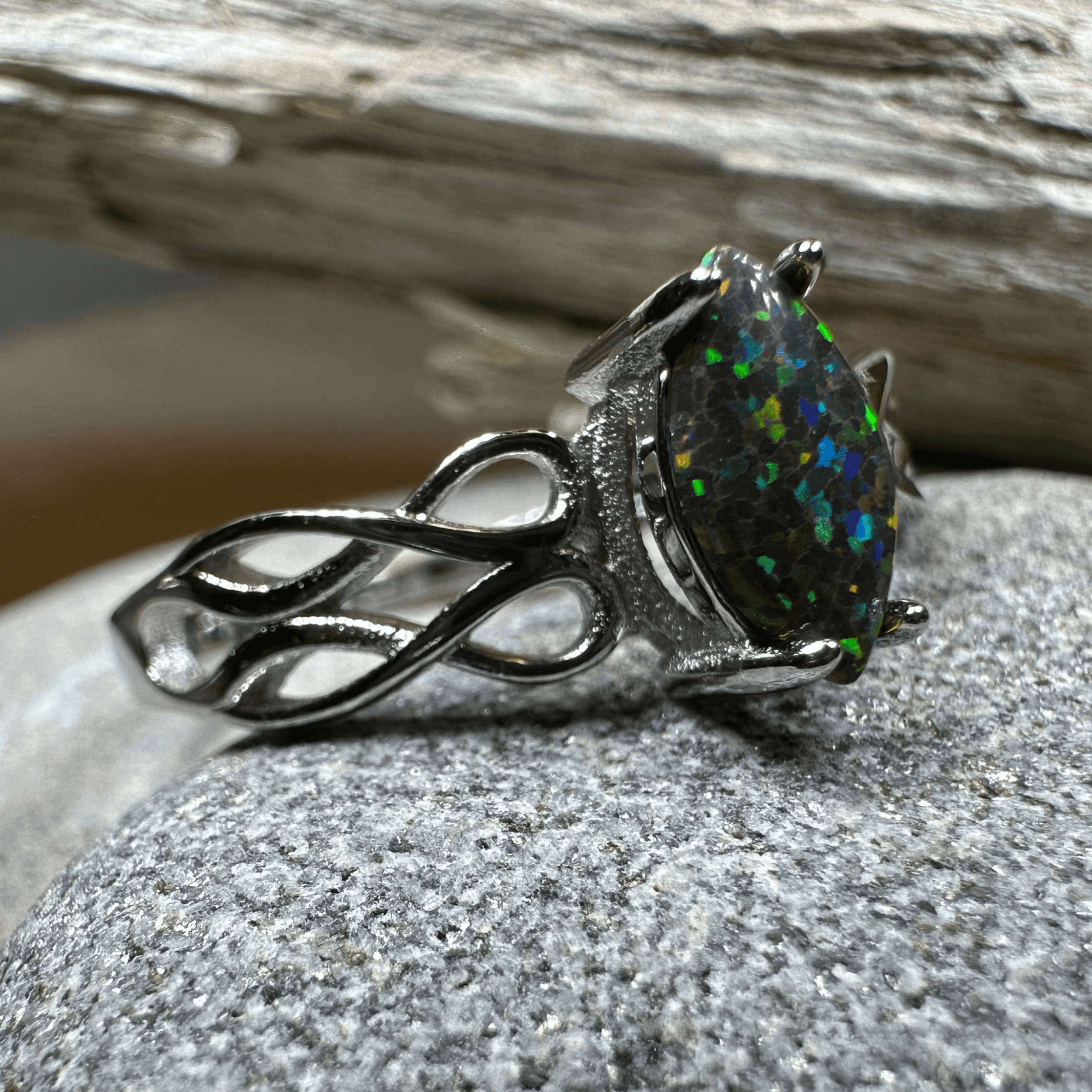 Astrid Celtic Fire Opal Ring - 5