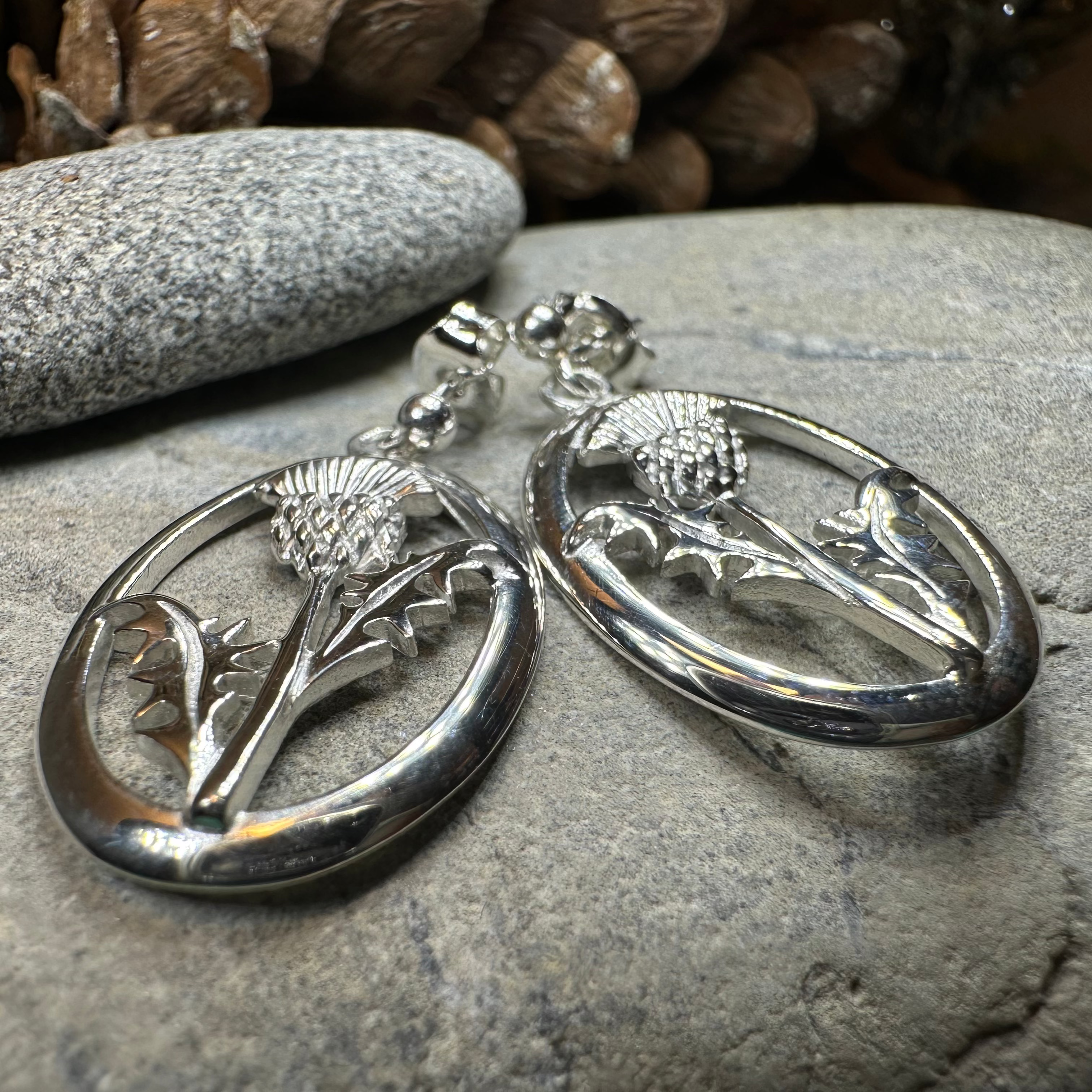 Realistic Scottish Thistle Earrings