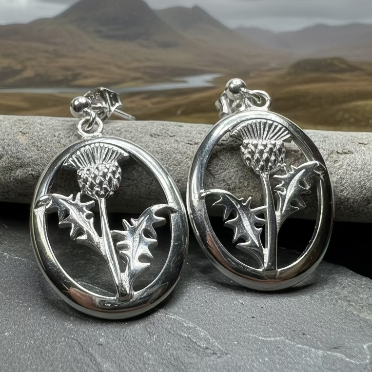 Realistic Scottish Thistle Earrings
