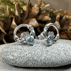 Cheerful Claddagh Earrings - Garnet
