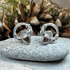 Cheerful Claddagh Earrings - Garnet