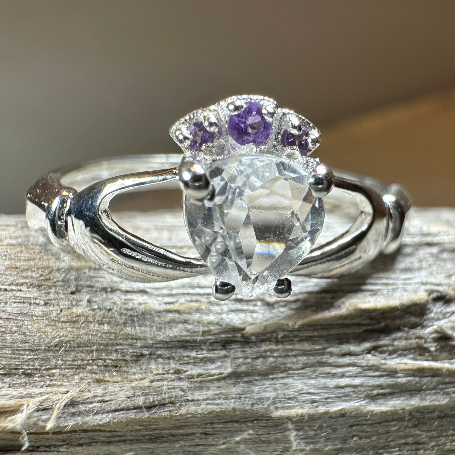 Ardor Moonstone Claddagh Ring