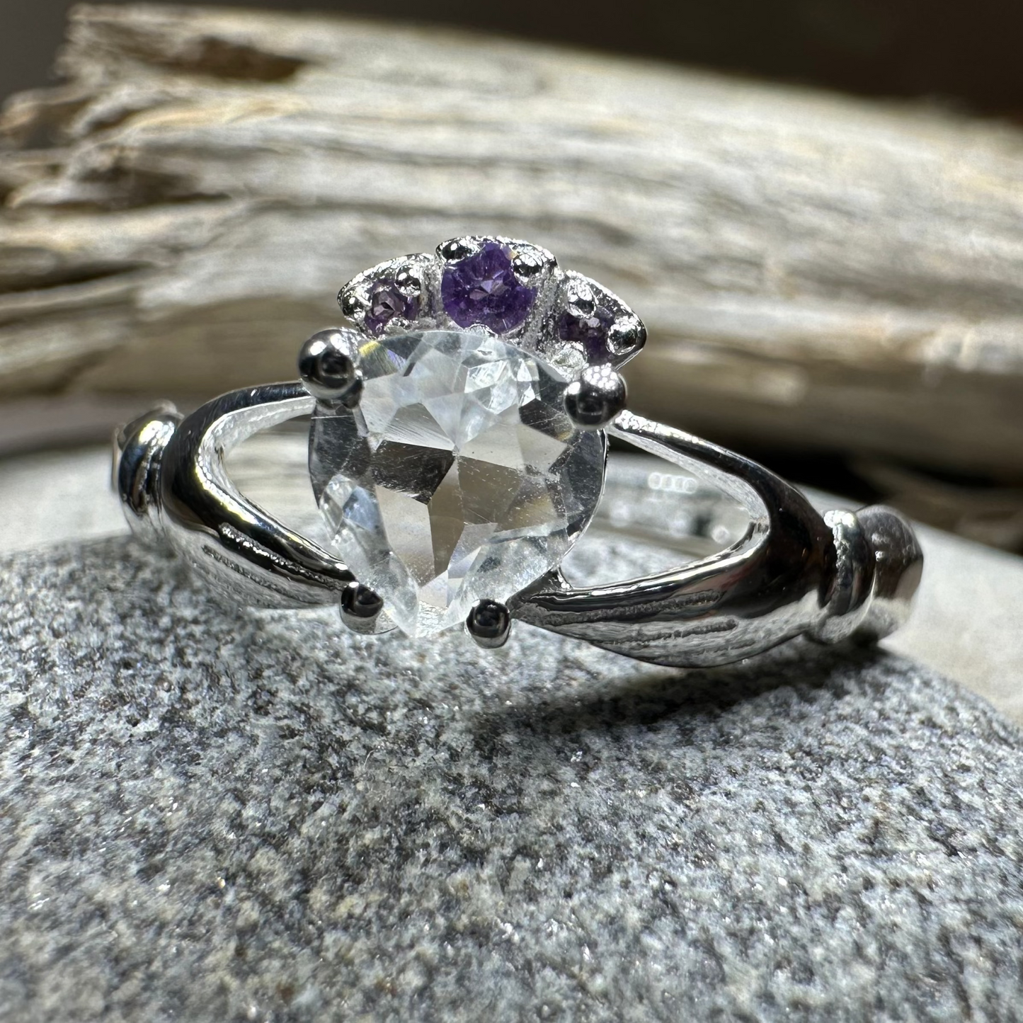 Ardor Moonstone Claddagh Ring