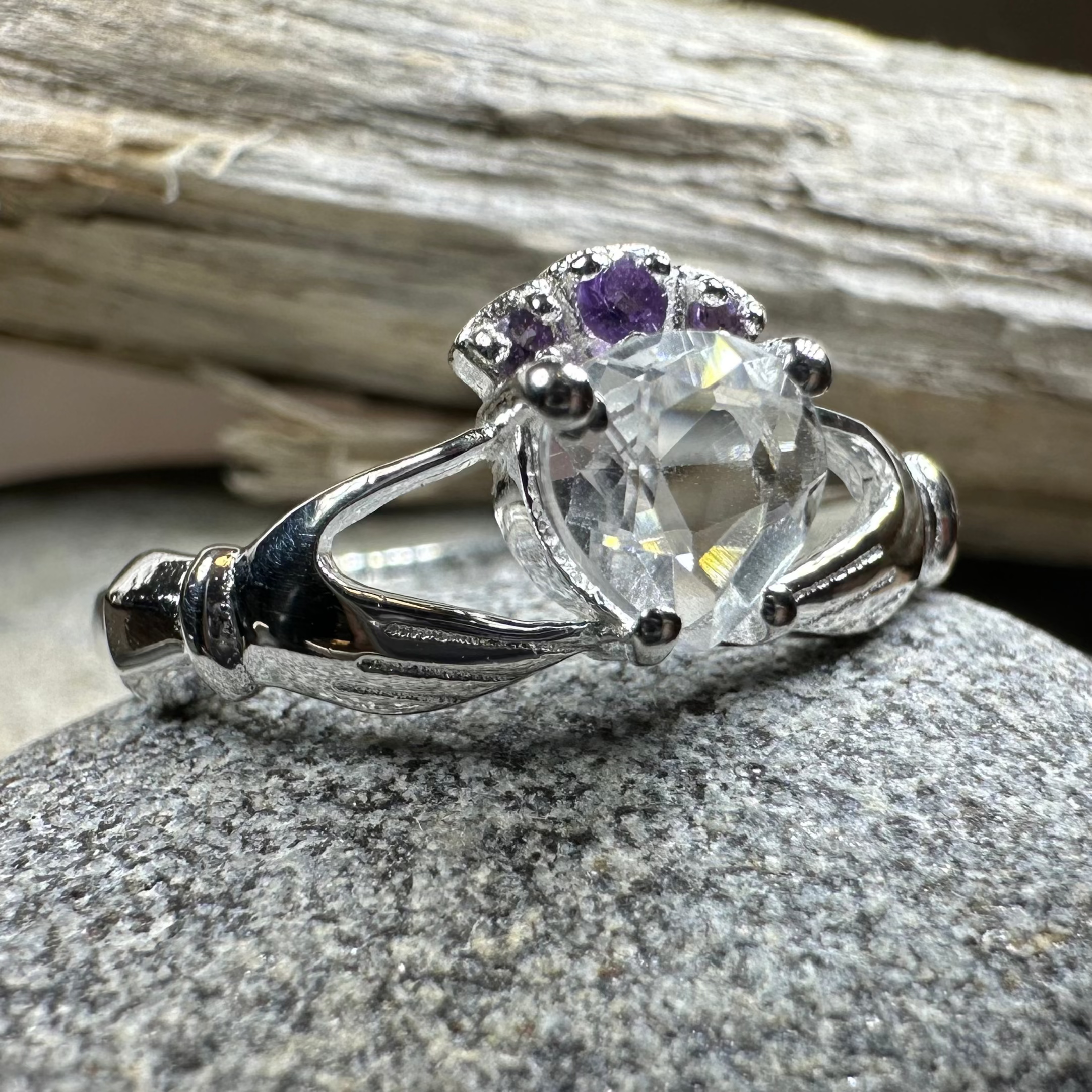 Ardor Moonstone Claddagh Ring