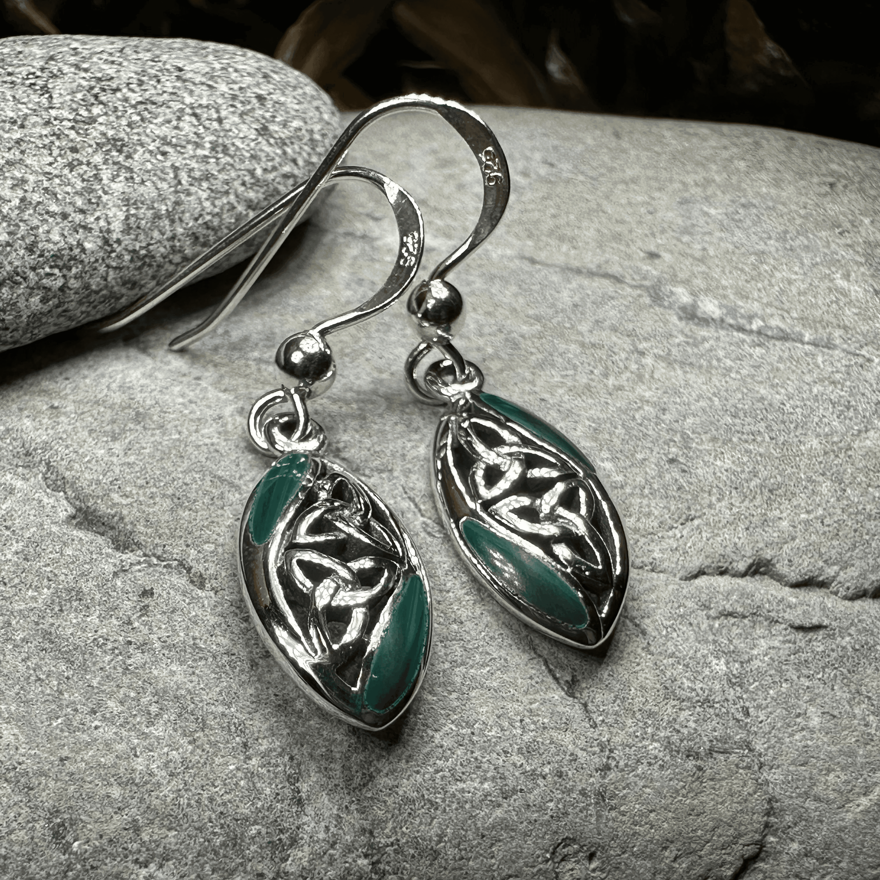 Tara Trinity Knot Earrings - Black