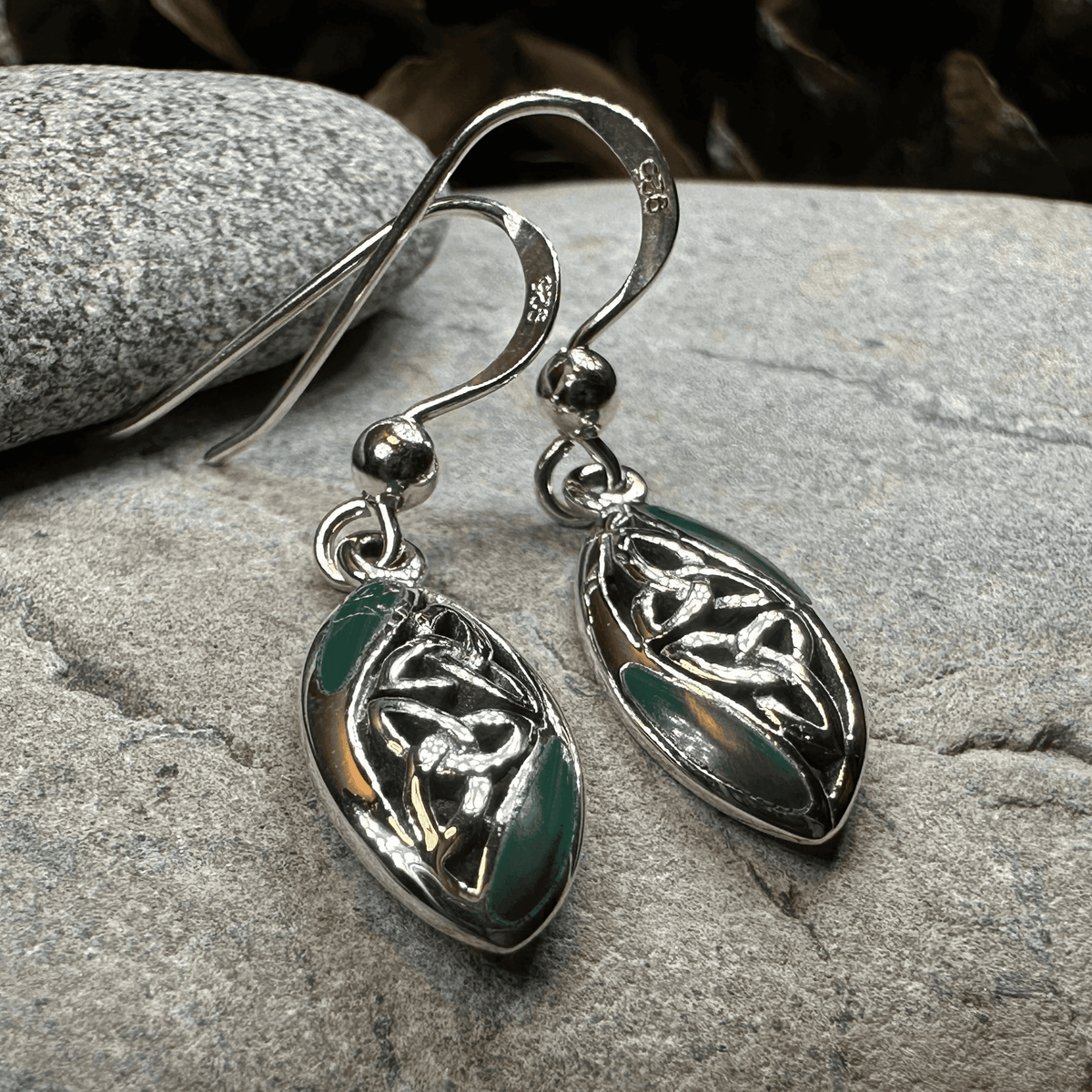 Tara Trinity Knot Earrings - Black