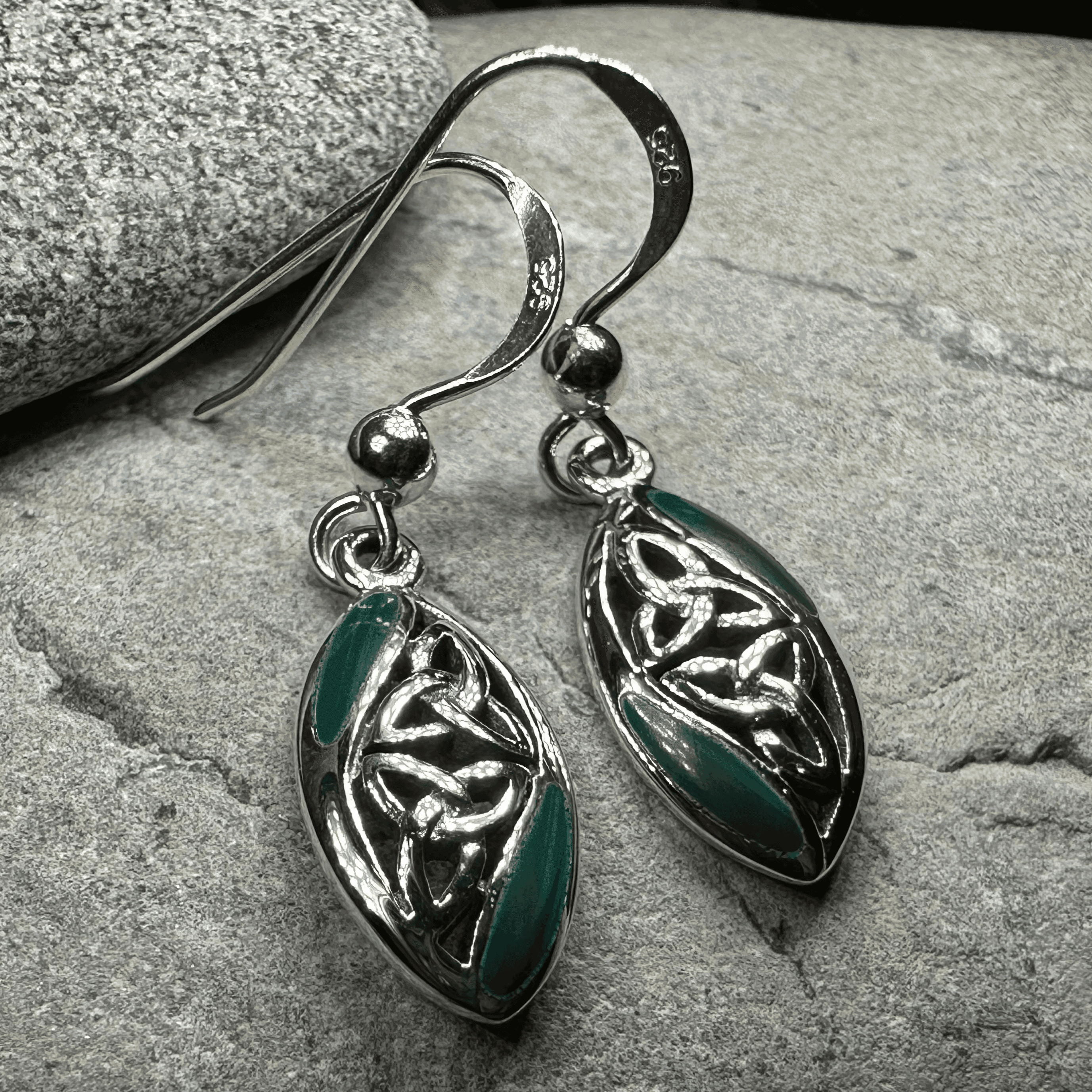 Tara Trinity Knot Earrings - Green