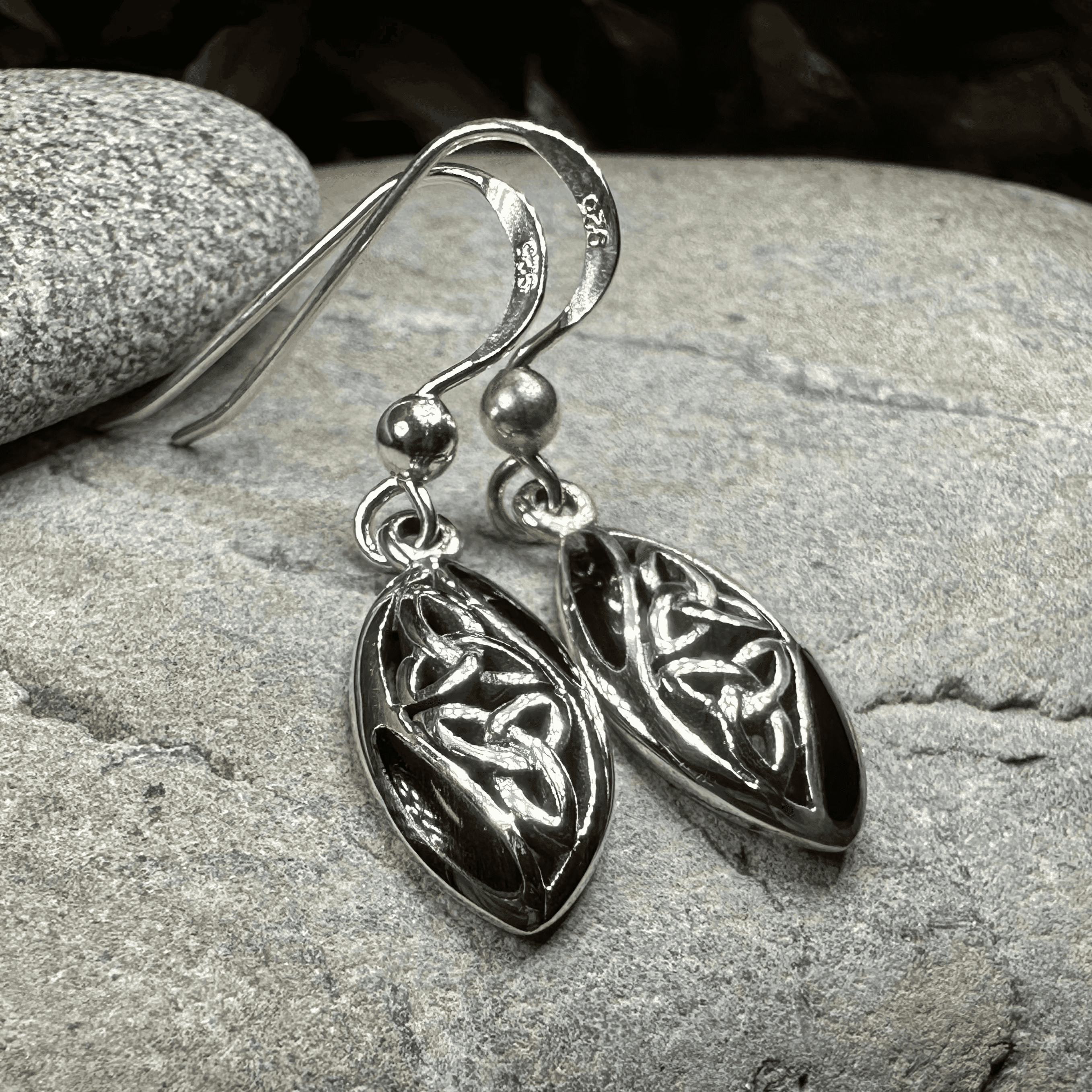 Tara Trinity Knot Earrings - Black