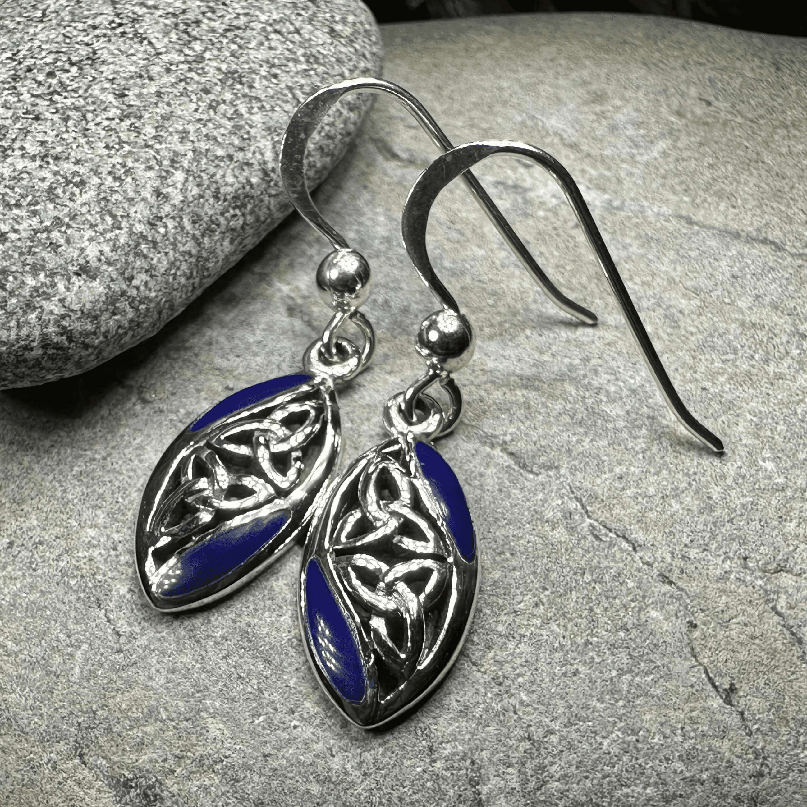 Tara Trinity Knot Earrings - Blue