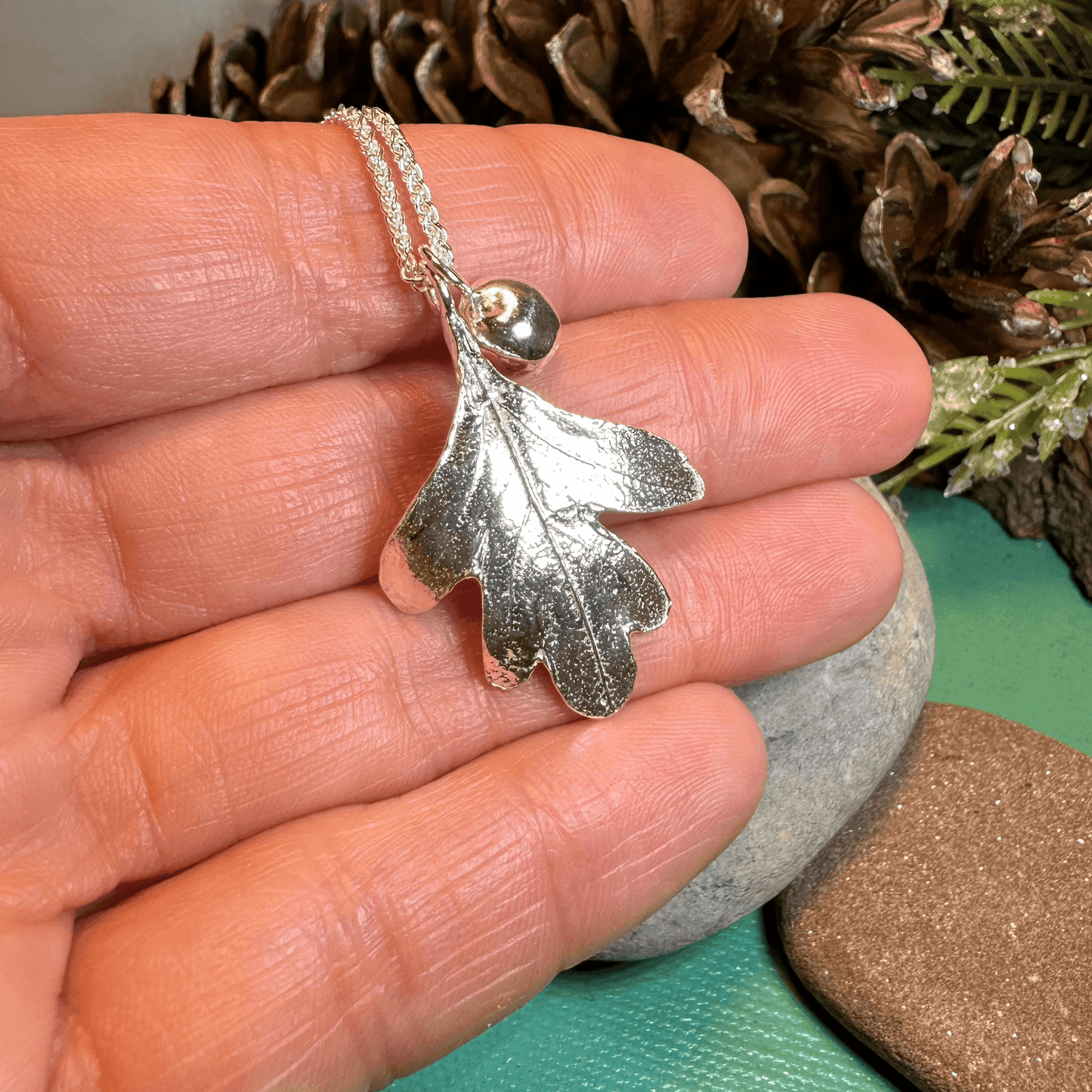Fairy Tree Hawthorn Leaf Necklace - 18