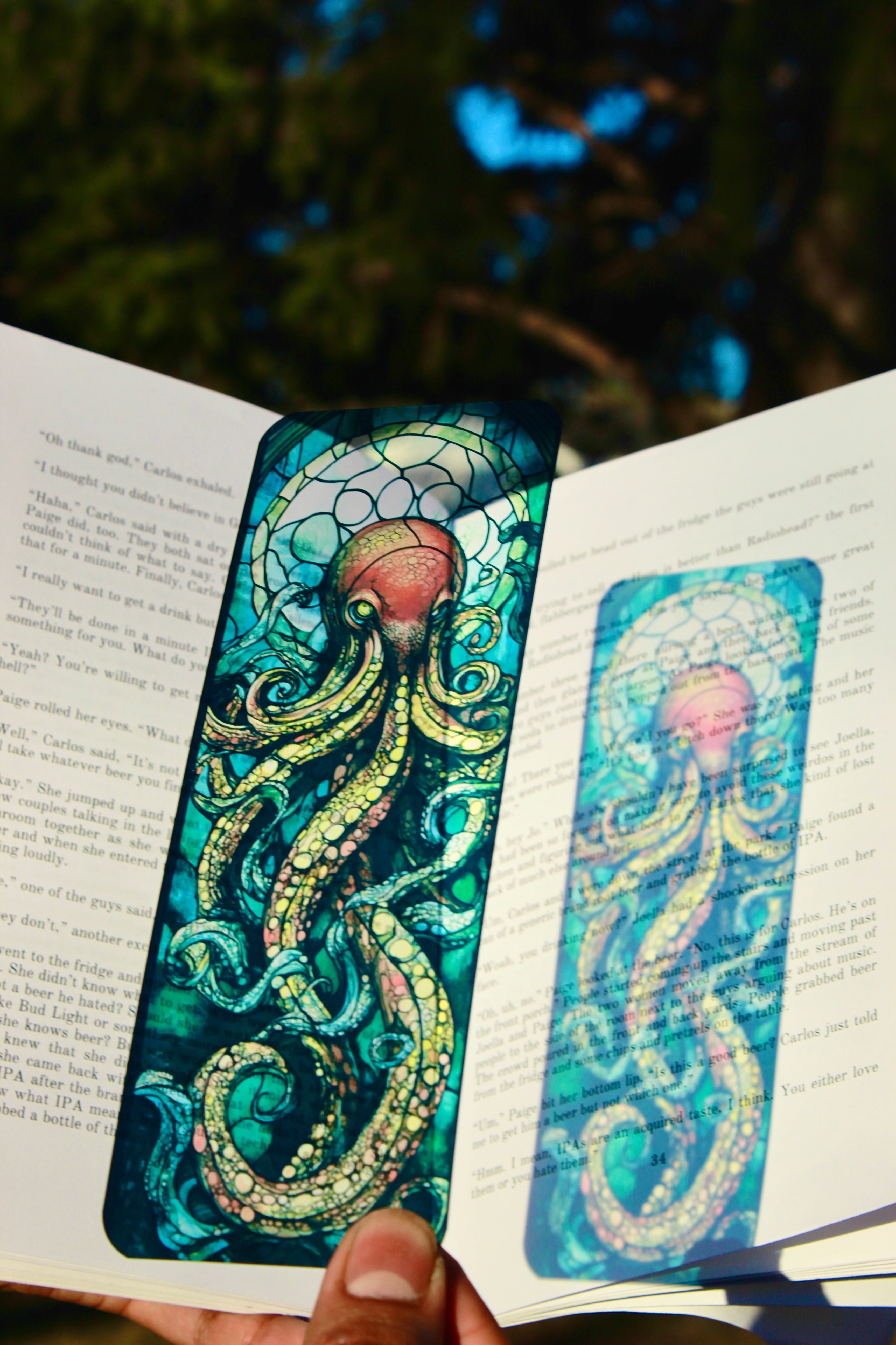 Kraken Octopus Bookmark – Handmade Mythical Sea Creature Bookmark, Fantasy Book Lover Gift, Ocean-Inspired, Nautical Themed Bookmark
