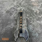 Hand-Engraved Double-Headed Nordic Inspired Decorative Axe