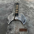 Hand-Engraved Double-Headed Nordic Inspired Decorative Axe