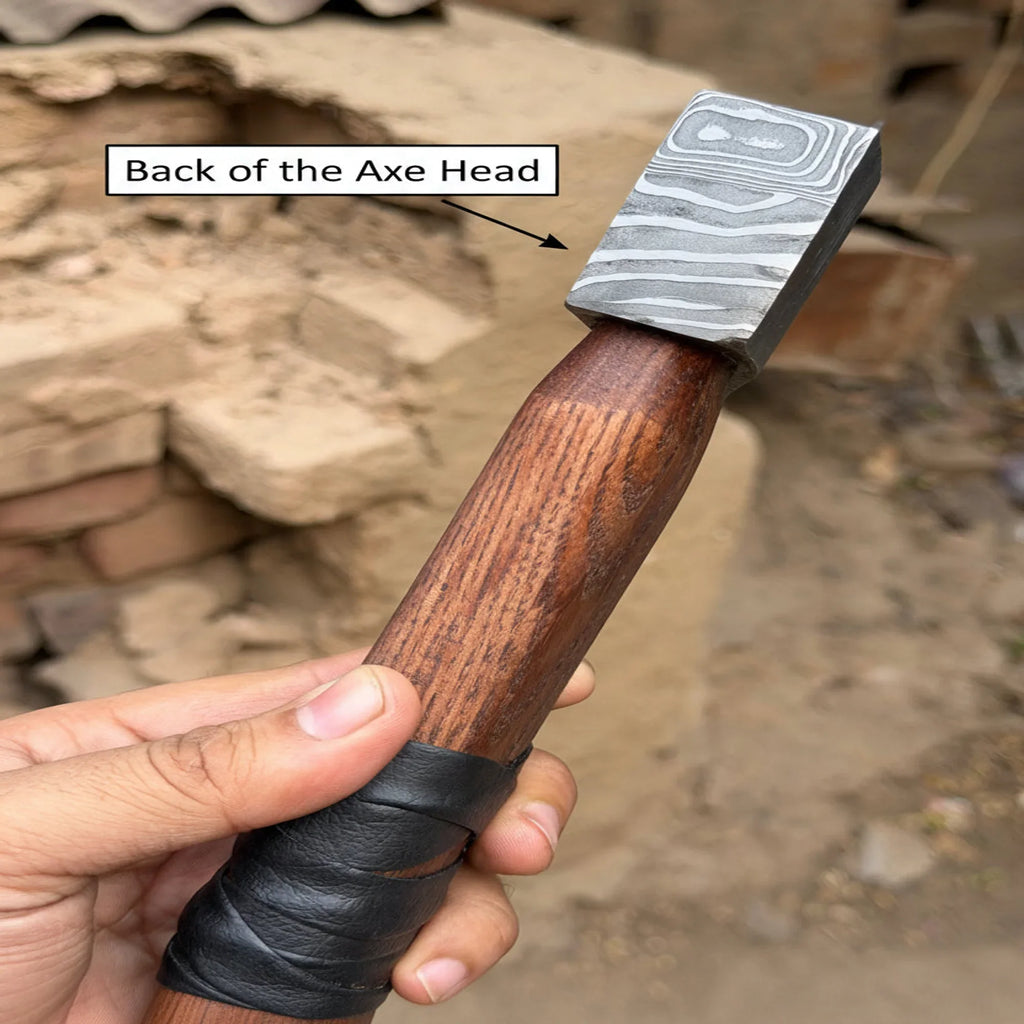 Heavy Duty Damascus Camp Axe 20 Inch Handle