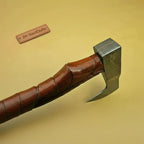 Custom Handmade Damascus steel Viking axe With Pure Leather sheath DK-0084