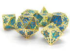 Gilded Permafrost Forged in Frost Dice Set (Resin Dice Encased in Metal) - 