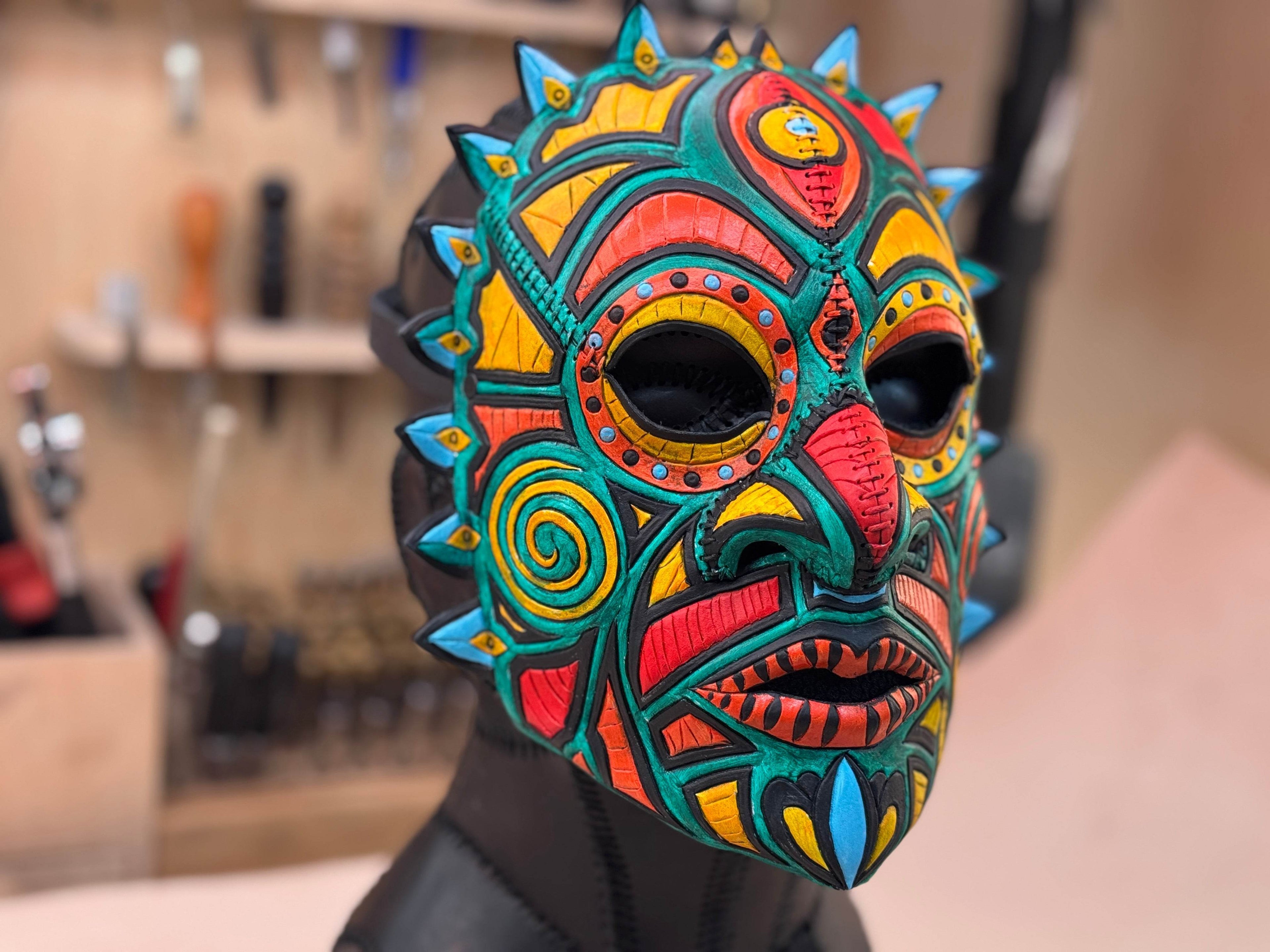 Leather Tribal Mask Printable Pattern Bundle — Intermediate + Advanced - 