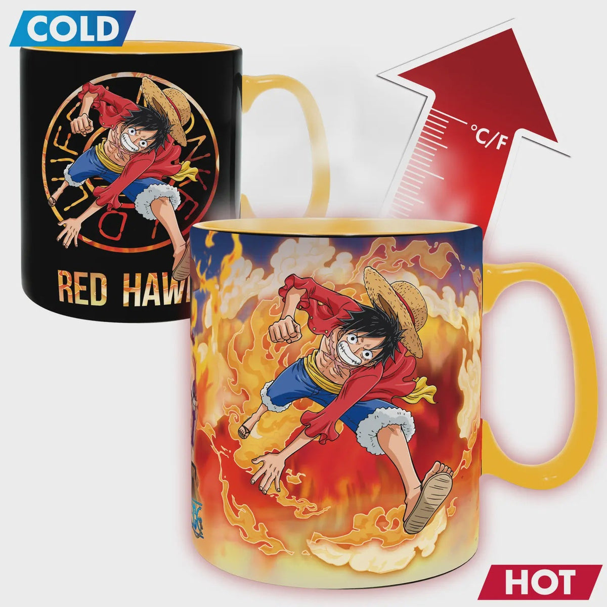 One Piece  Heat Change Mug Luffy  Sabo 16 Oz