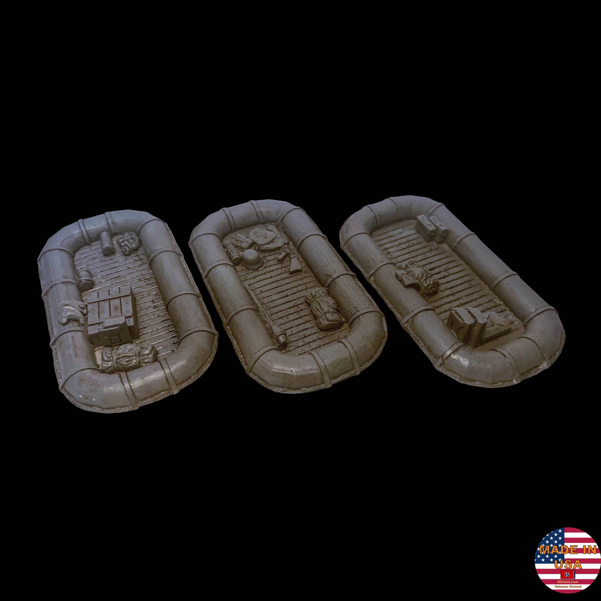 Inflatable Boat (Schlauchboot) With Bits of Cargo (3/pk) - 28MSCE021 - 