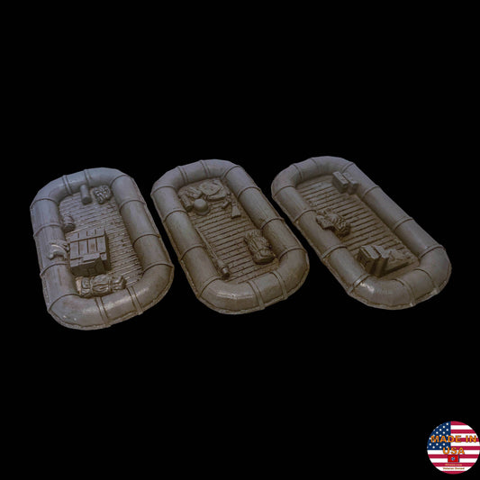 Inflatable Boat (Schlauchboot) With Bits of Cargo (3/pk) - 28MSCE021 - 