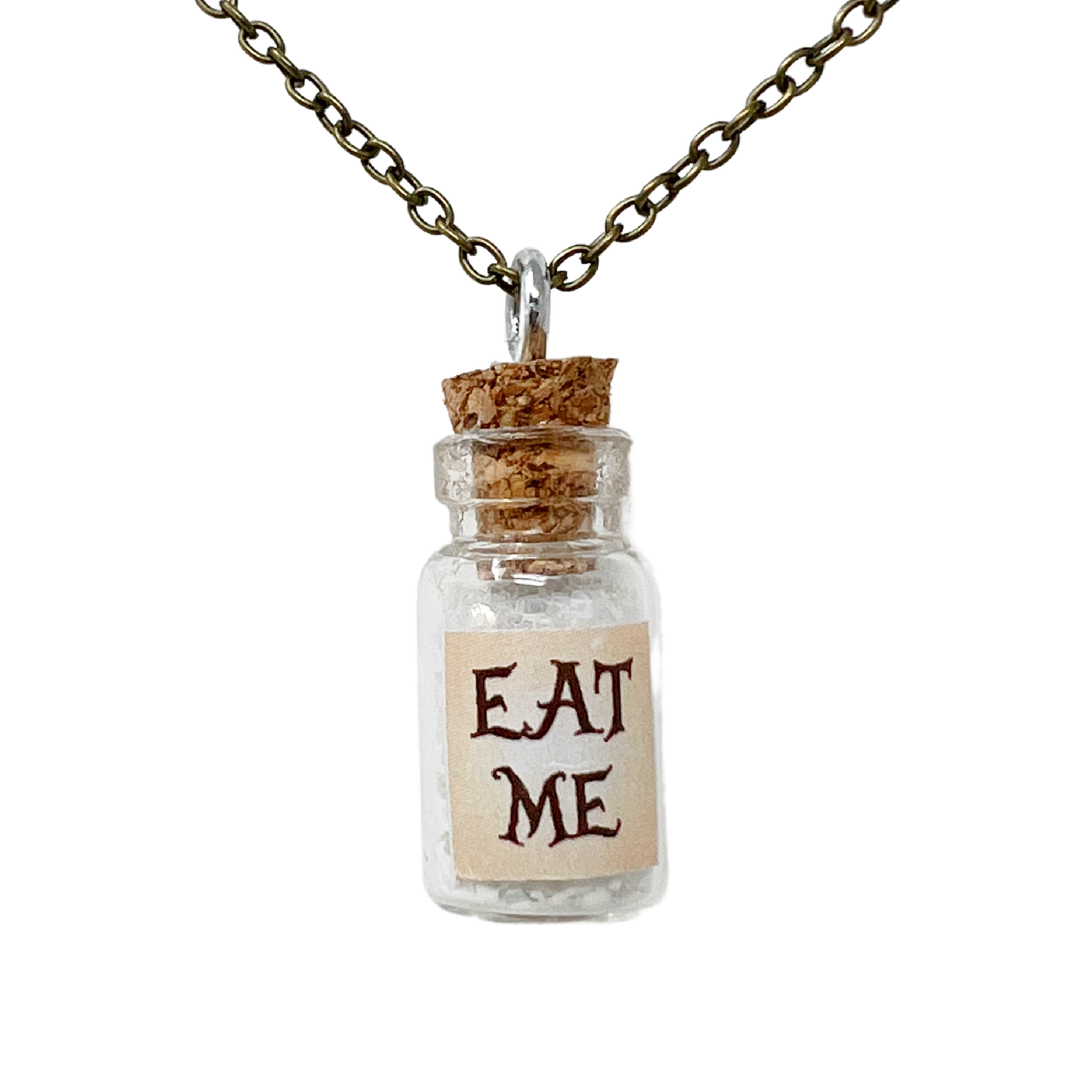Alice in Wonderland eat me necklace